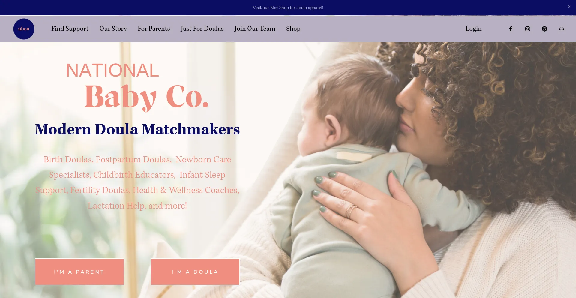 Website screenshot of Nationalbabyco.com