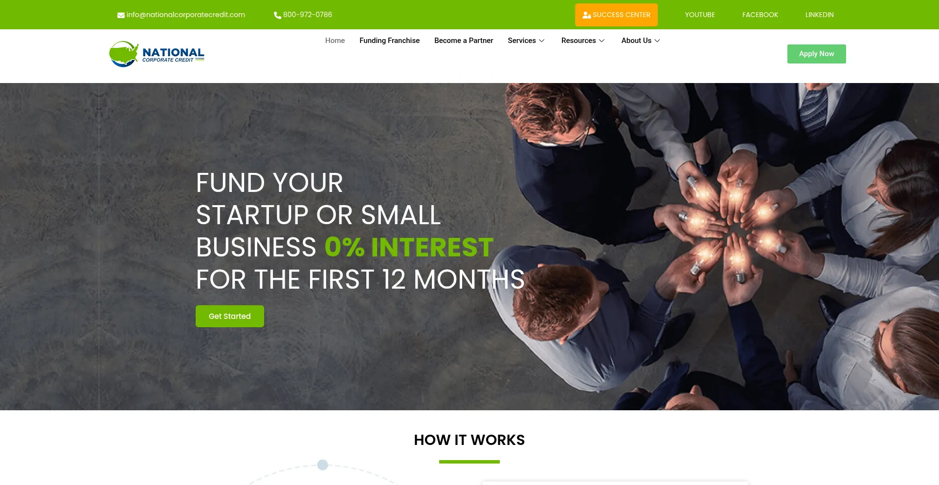 Website screenshot of Nationalcorporatecredit.com