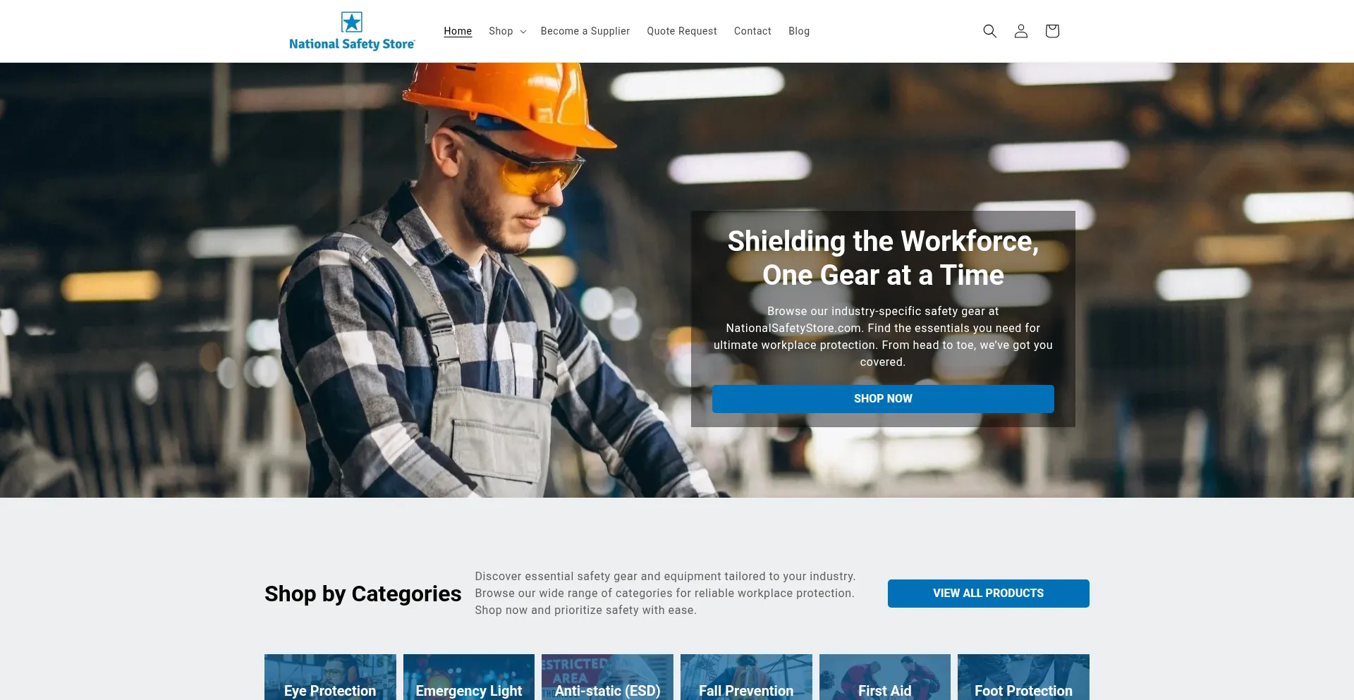 Website screenshot of Nationalsafetystore.com