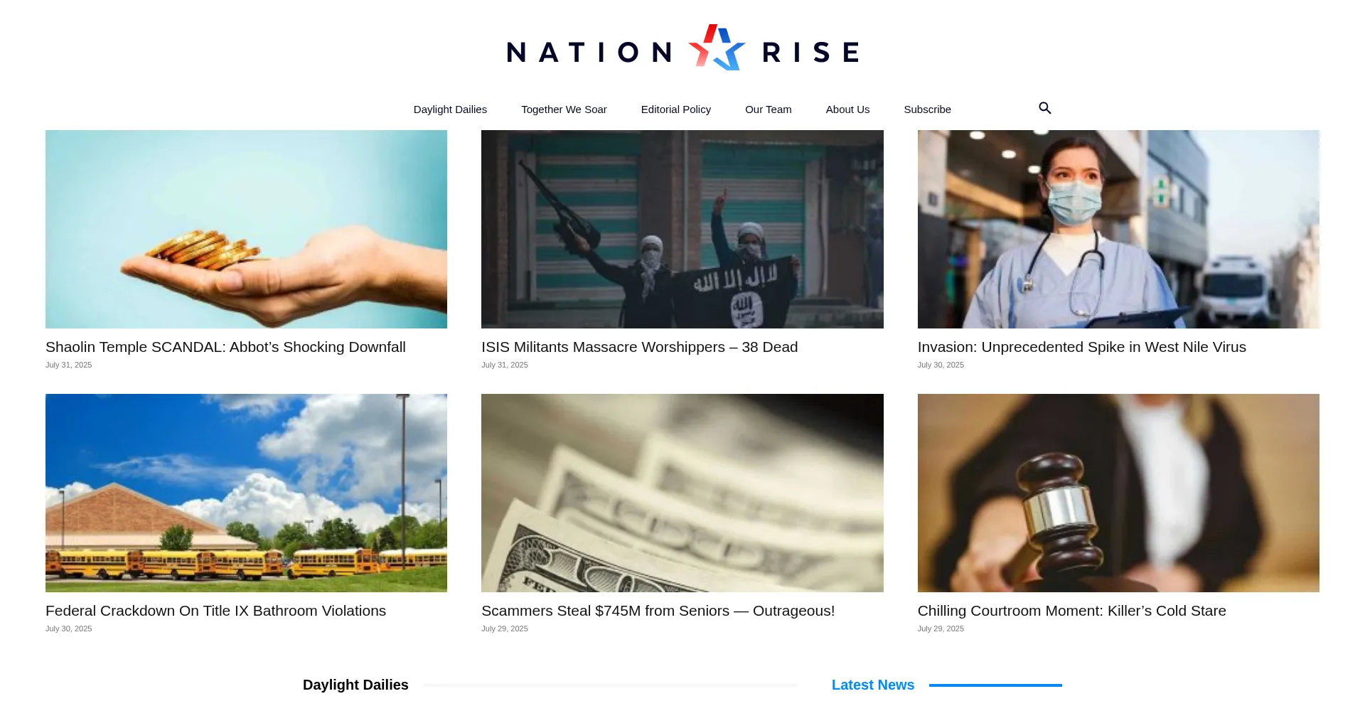 Website screenshot of Nationrise.com