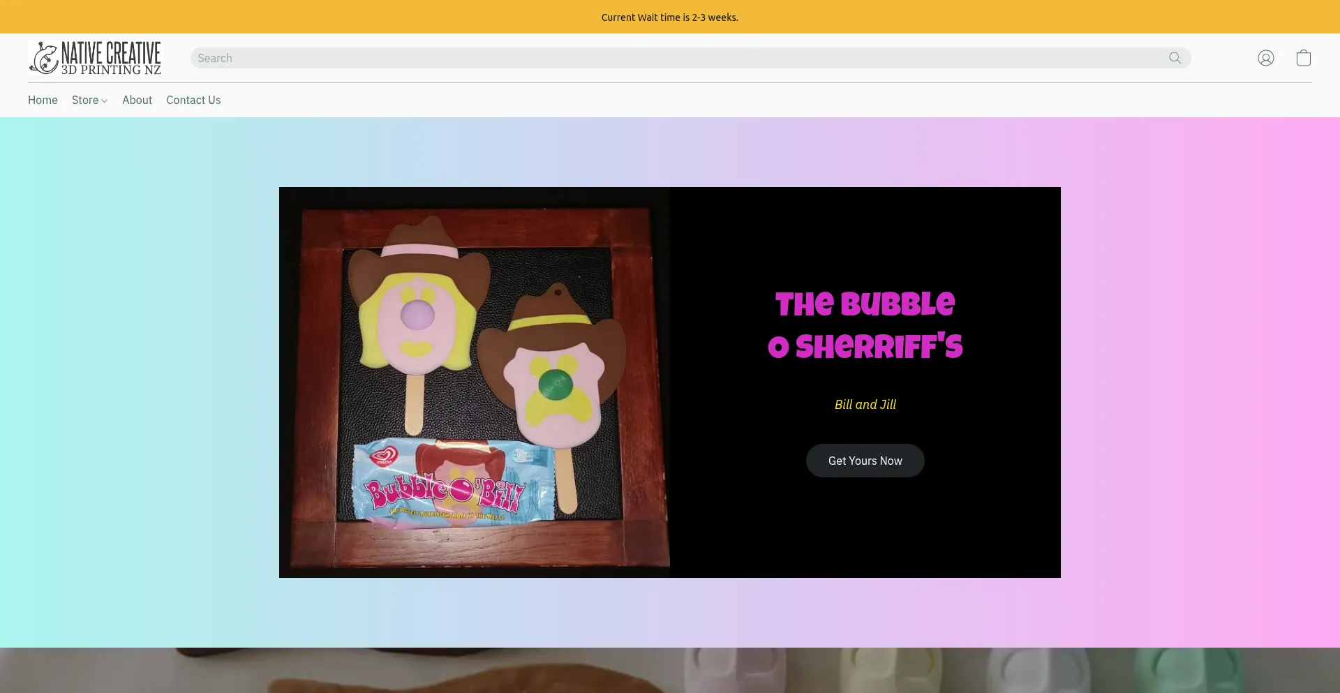 Website screenshot of Nativecreative3d-nz.com