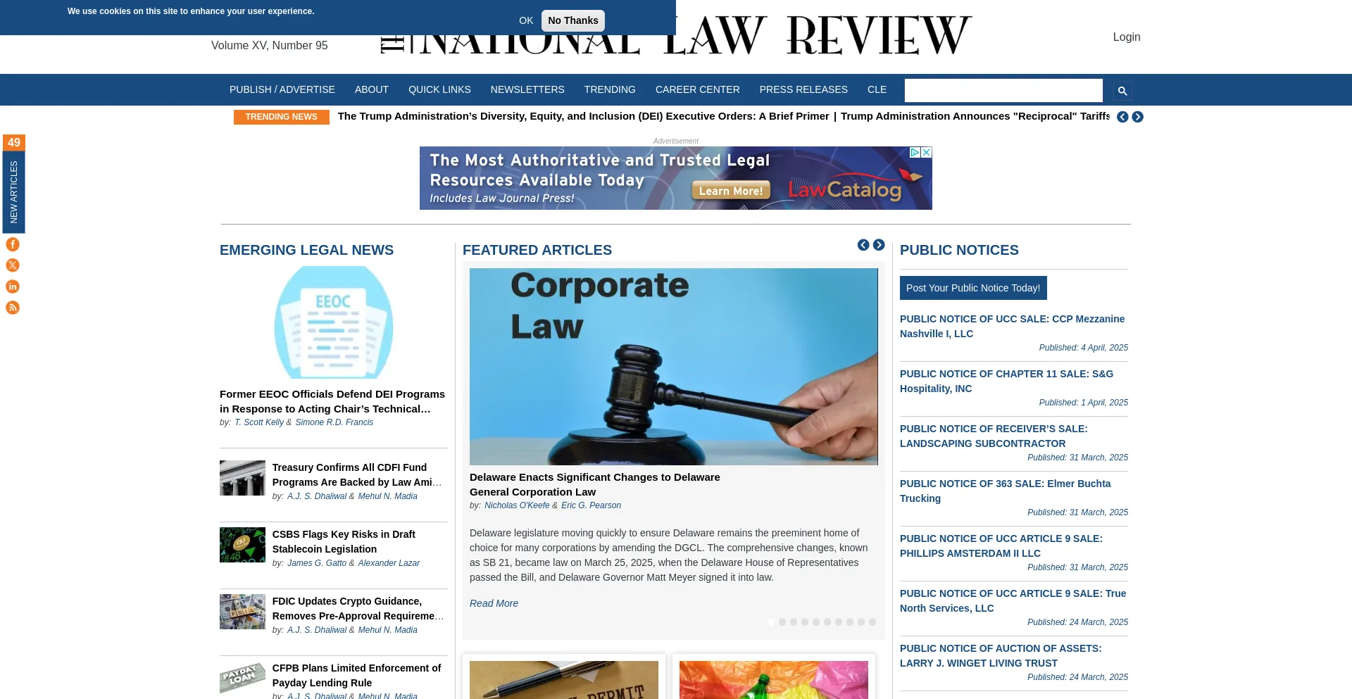 Website screenshot of Natlawreview.com