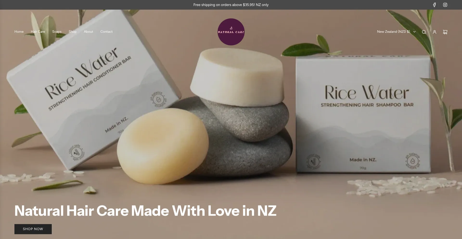 Website screenshot of Naturalcare.co.nz