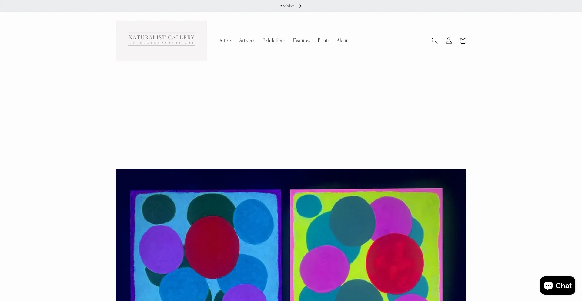 Website screenshot of Naturalist.gallery