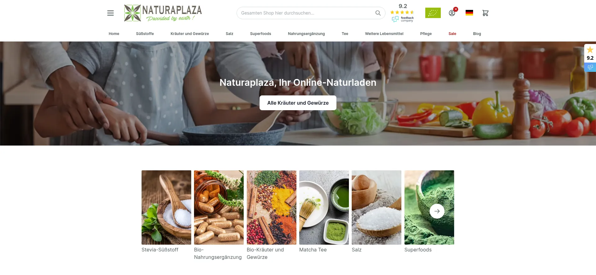 Website screenshot of Naturaplaza.de