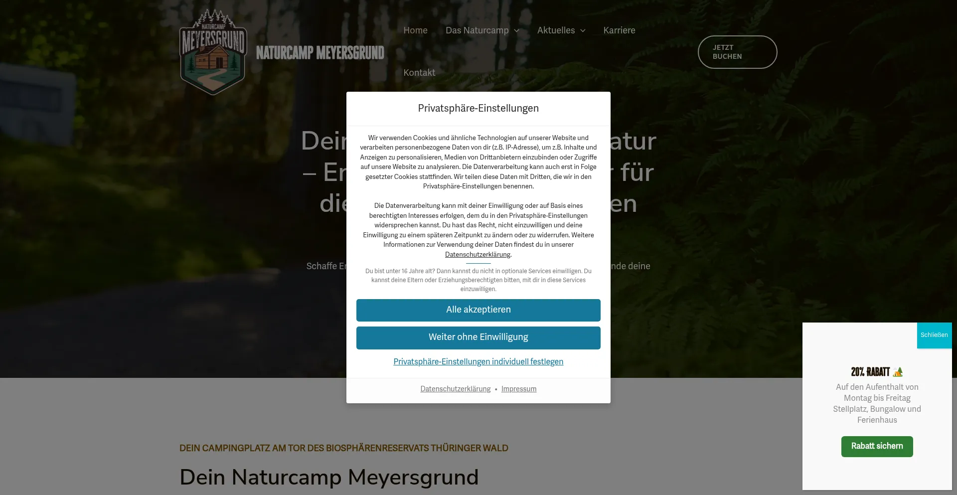 Naturcamp-meyersgrund.de Screenshot