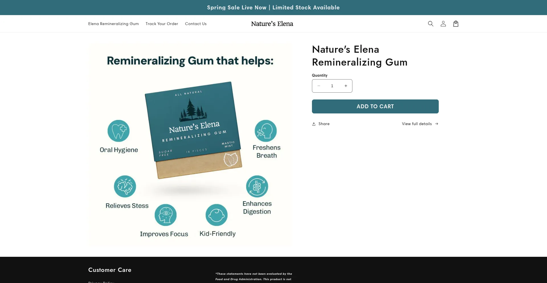 Website screenshot of Natureselena.com