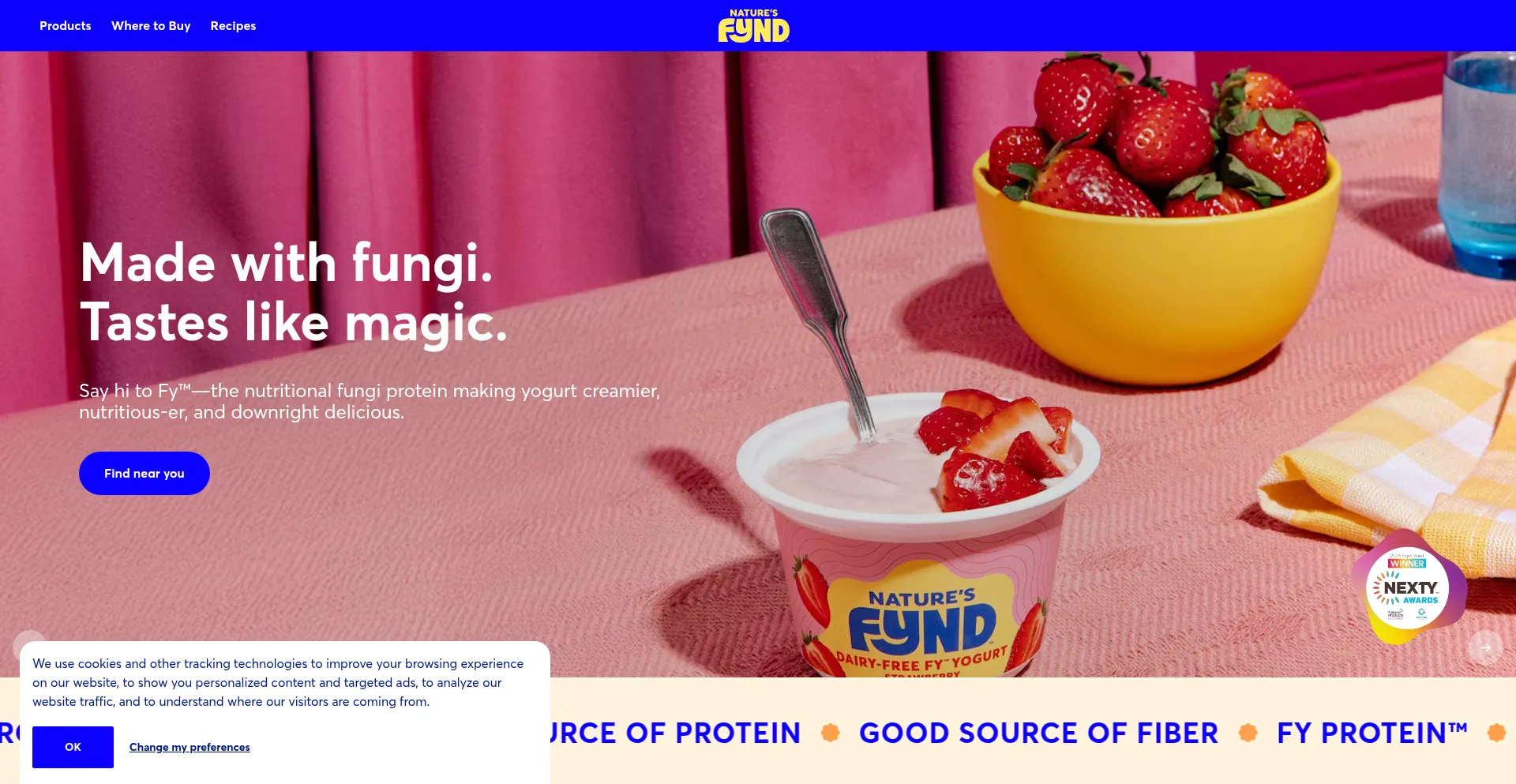 Website screenshot of Naturesfynd.com