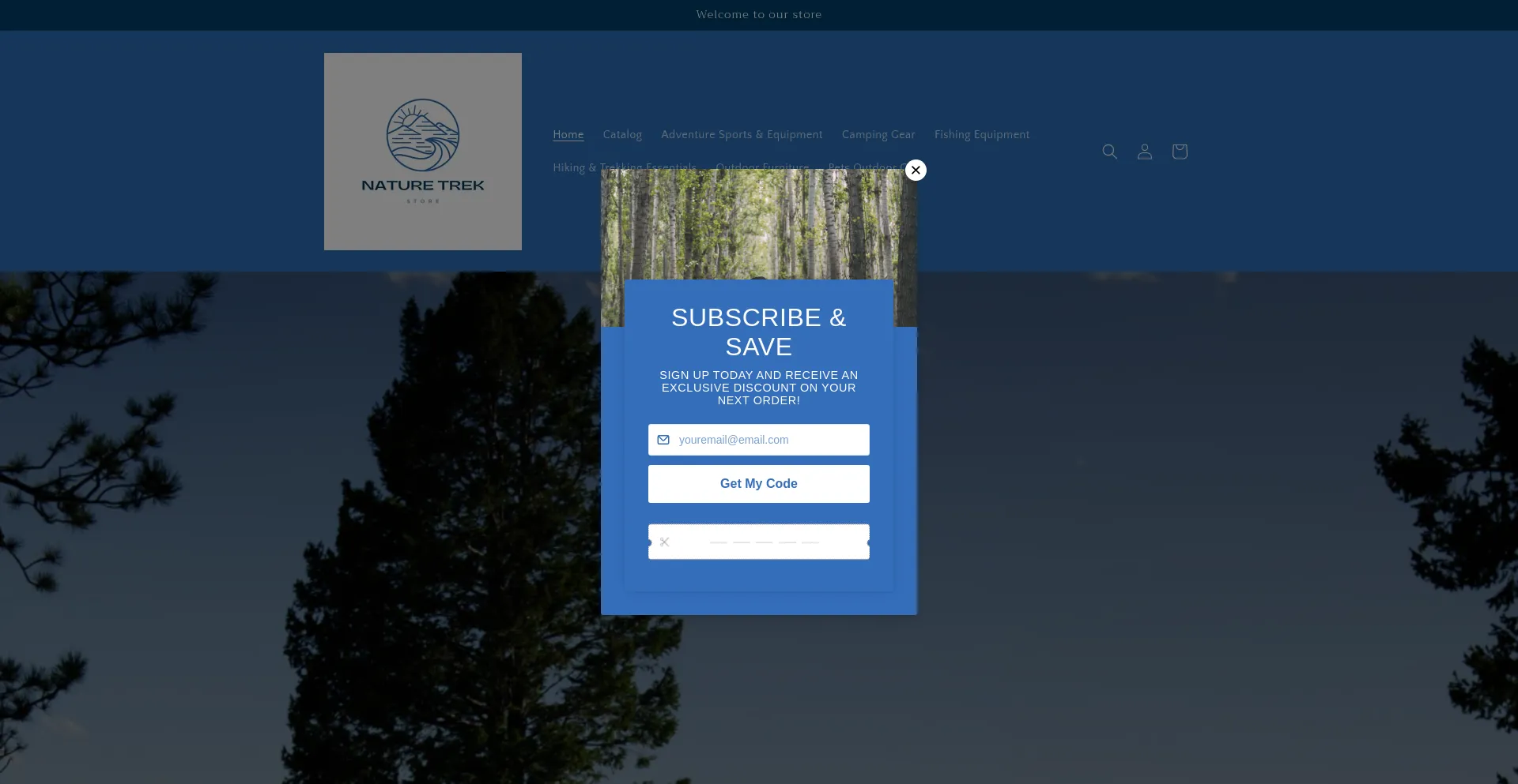 Website screenshot of Naturetrekstore.com