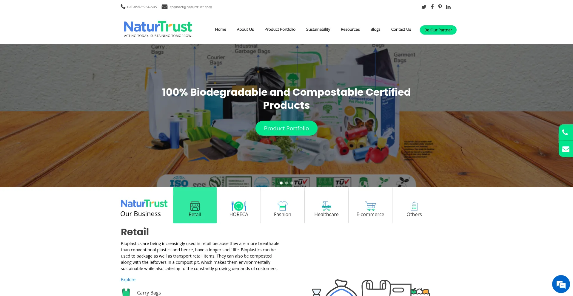 Website screenshot of Naturtrust.com