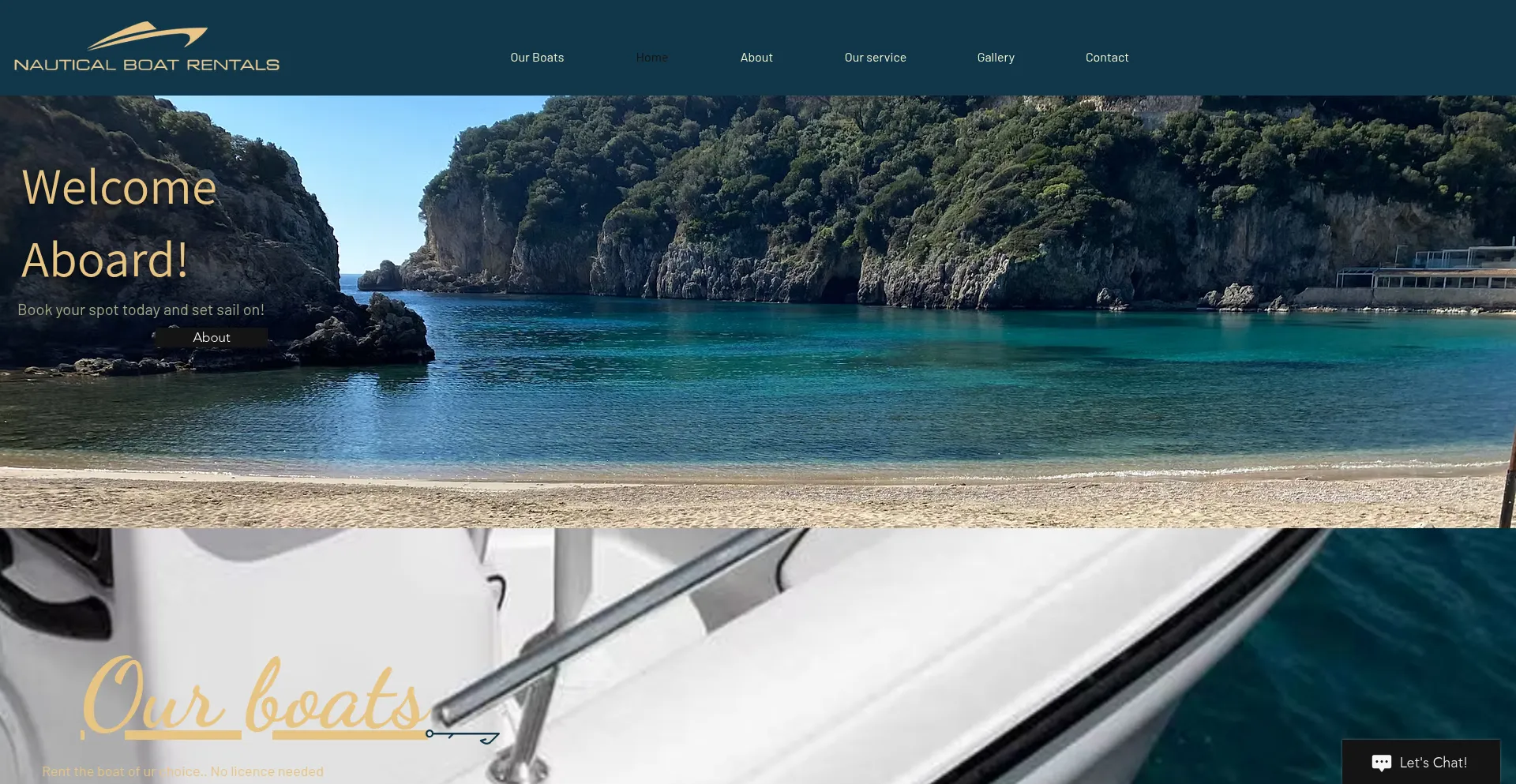 Website screenshot of Nauticalboatrental.com