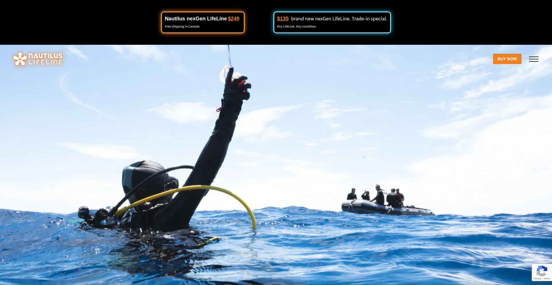 Website screenshot of Nautiluslifeline.com