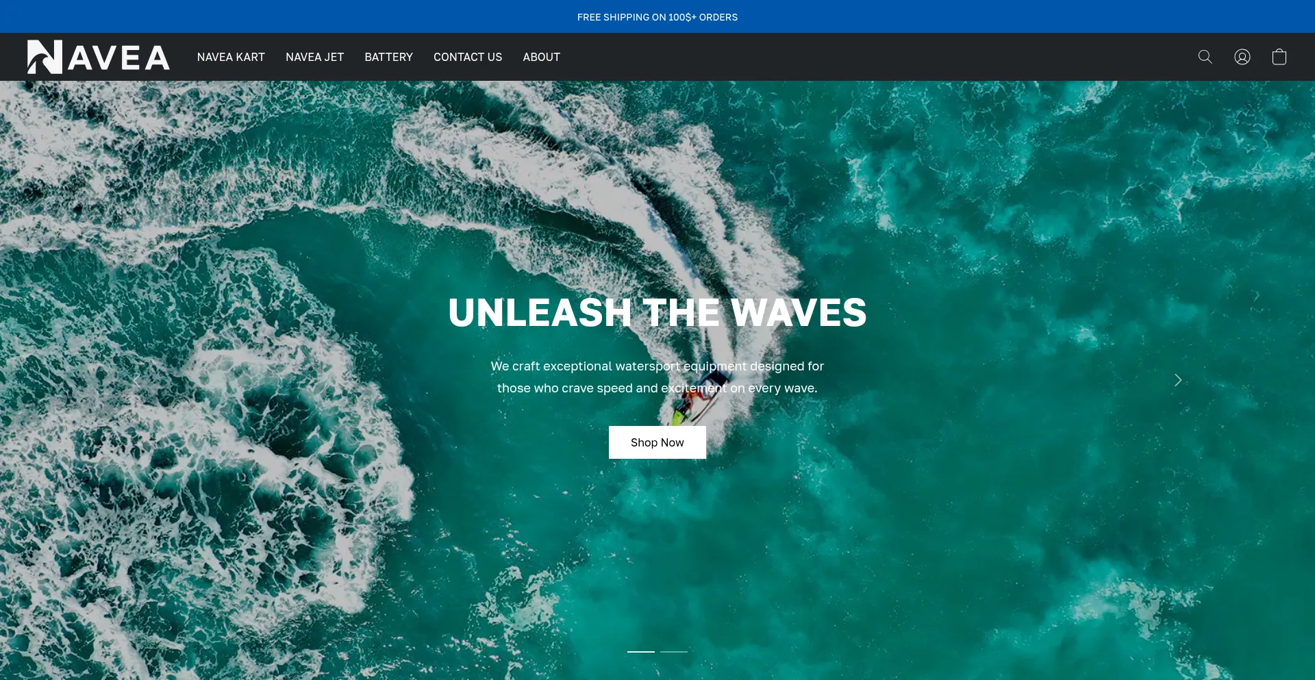 Website screenshot of Naveasport.com