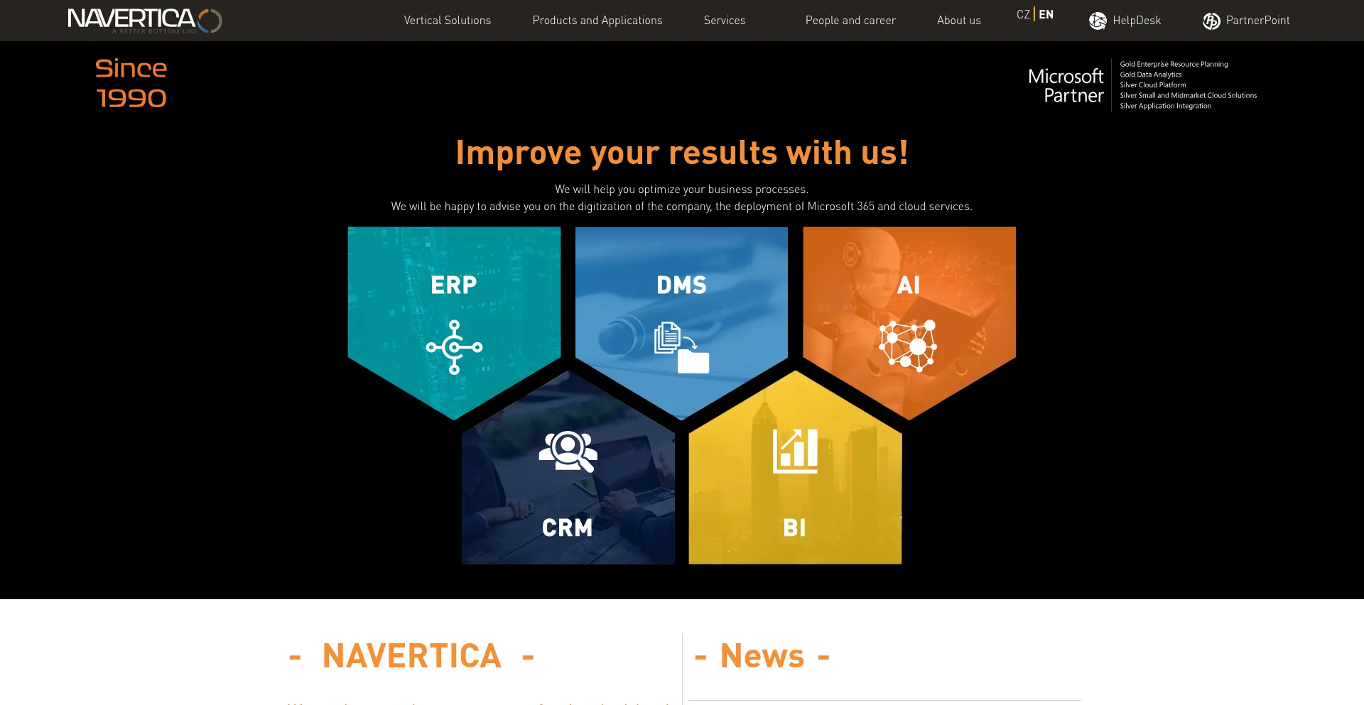 Website screenshot of Navertica.com