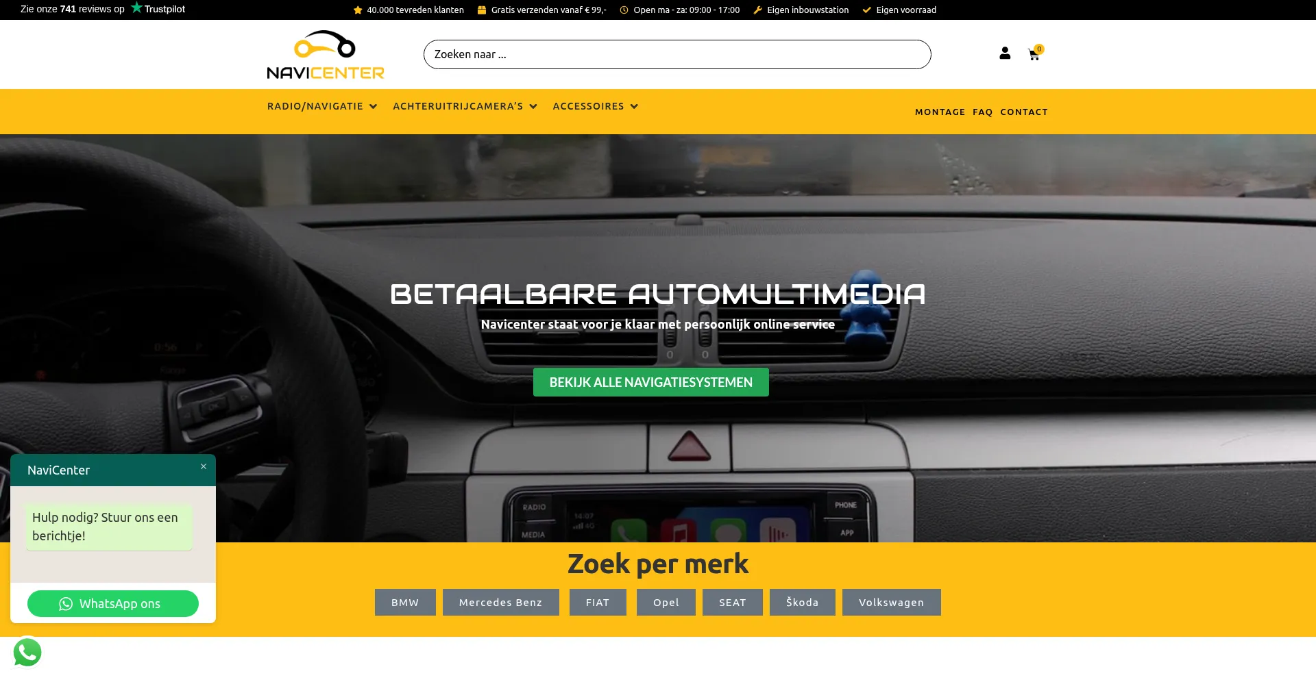 Website screenshot of Navicenter.nl