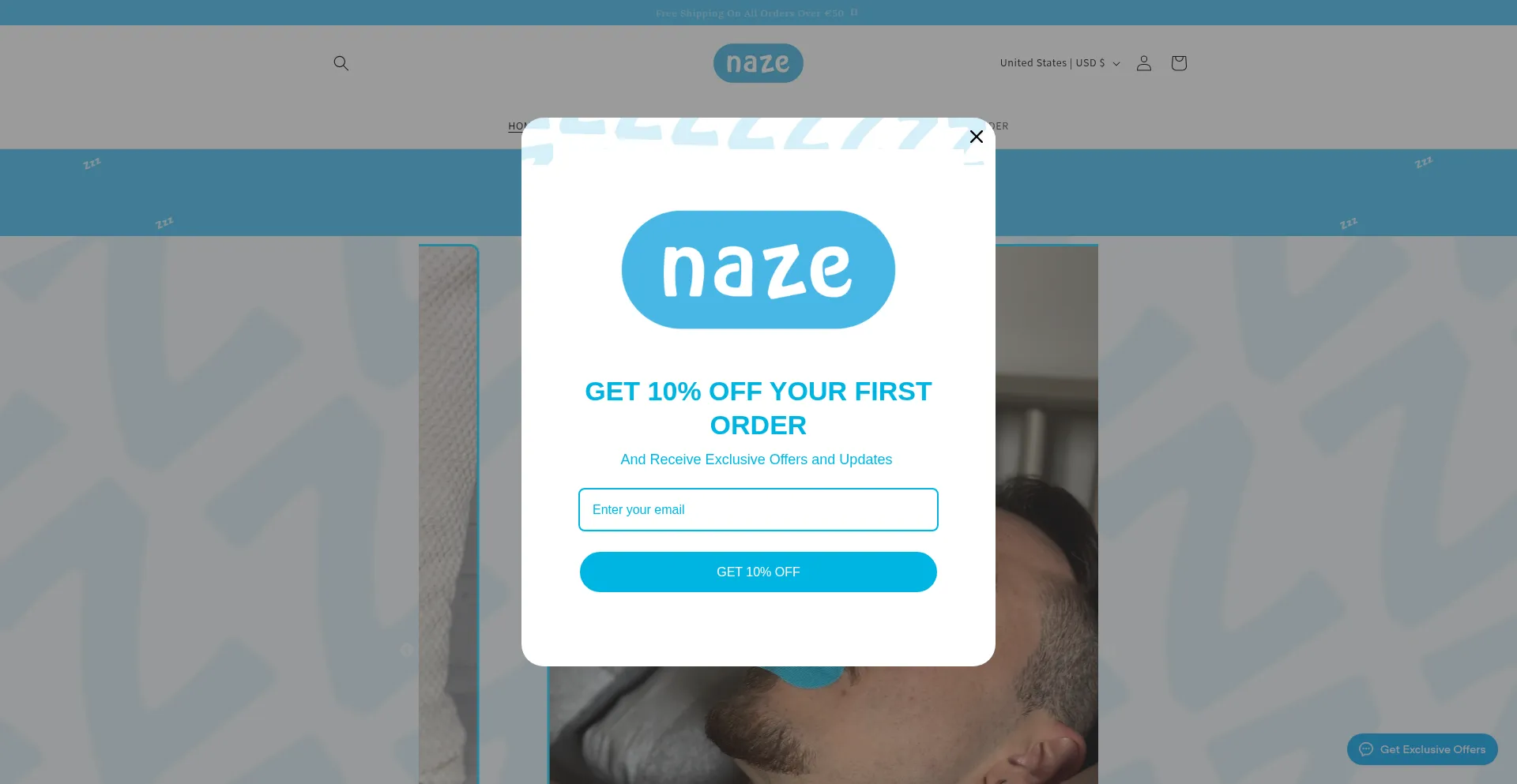 Website screenshot of Nazestore.com