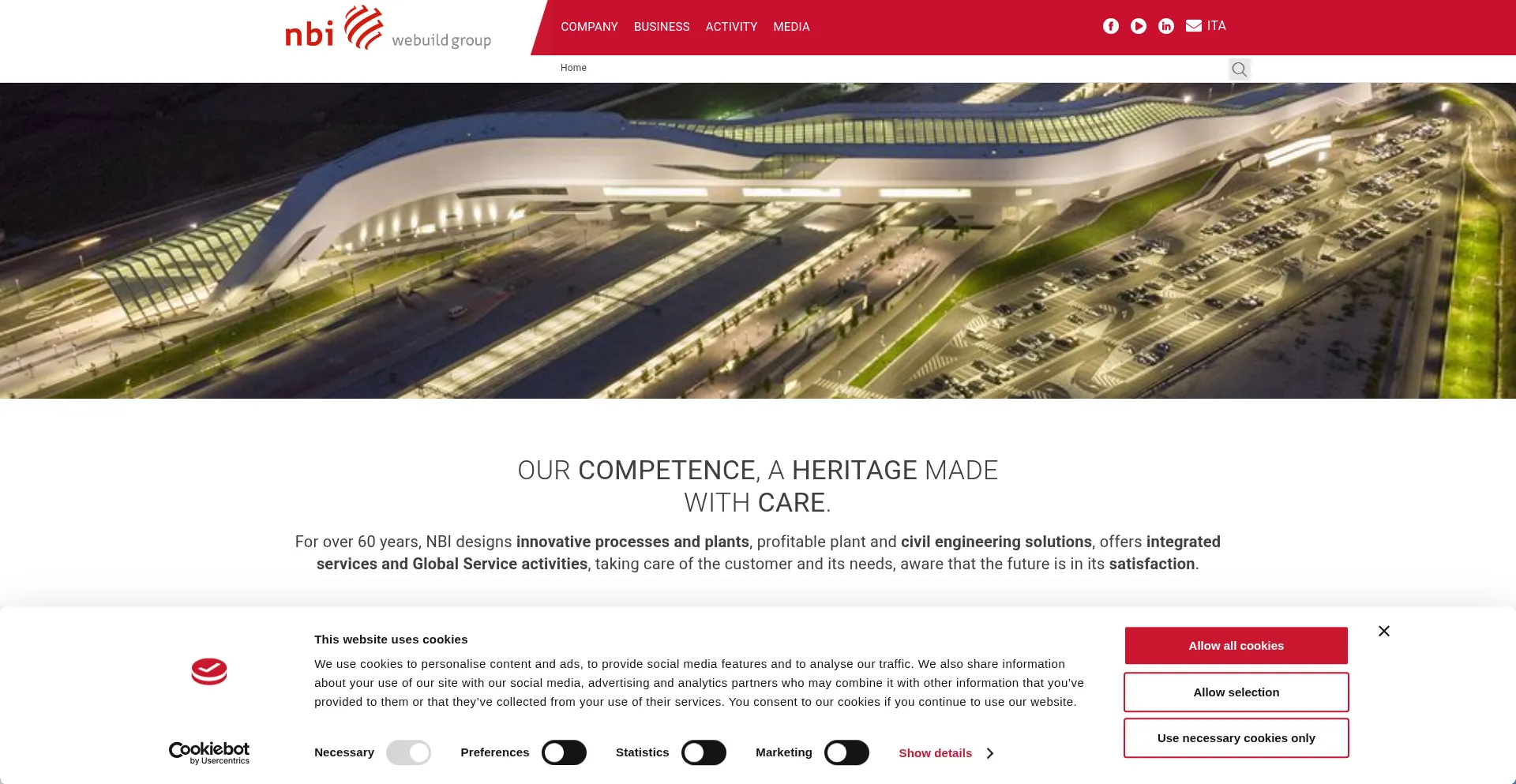 Website screenshot of Nbispa.com