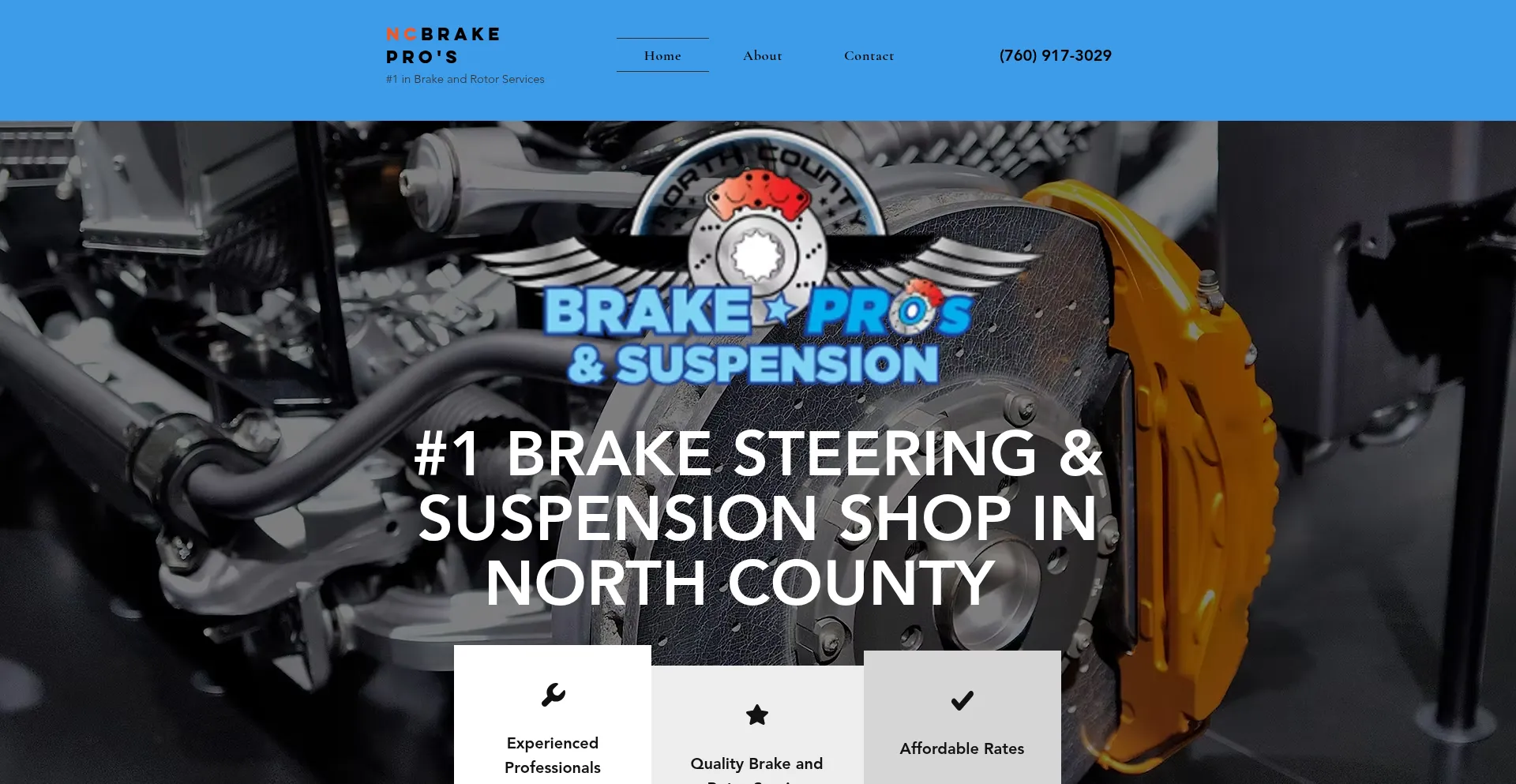 Website screenshot of Ncbrakepros.com