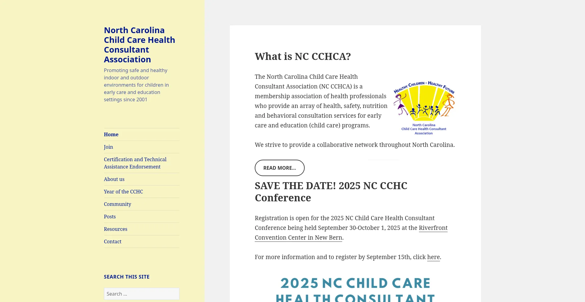 Website screenshot of Nccchcassociation.org