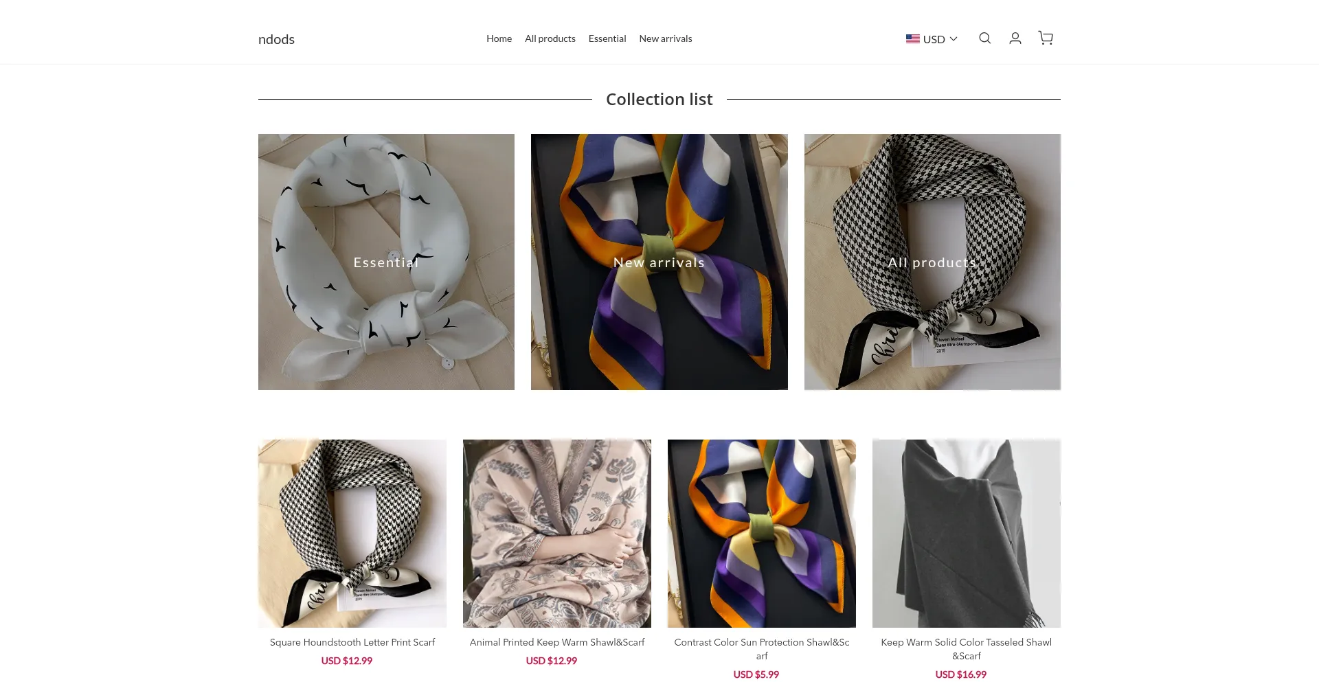 Website screenshot of Ndods.com