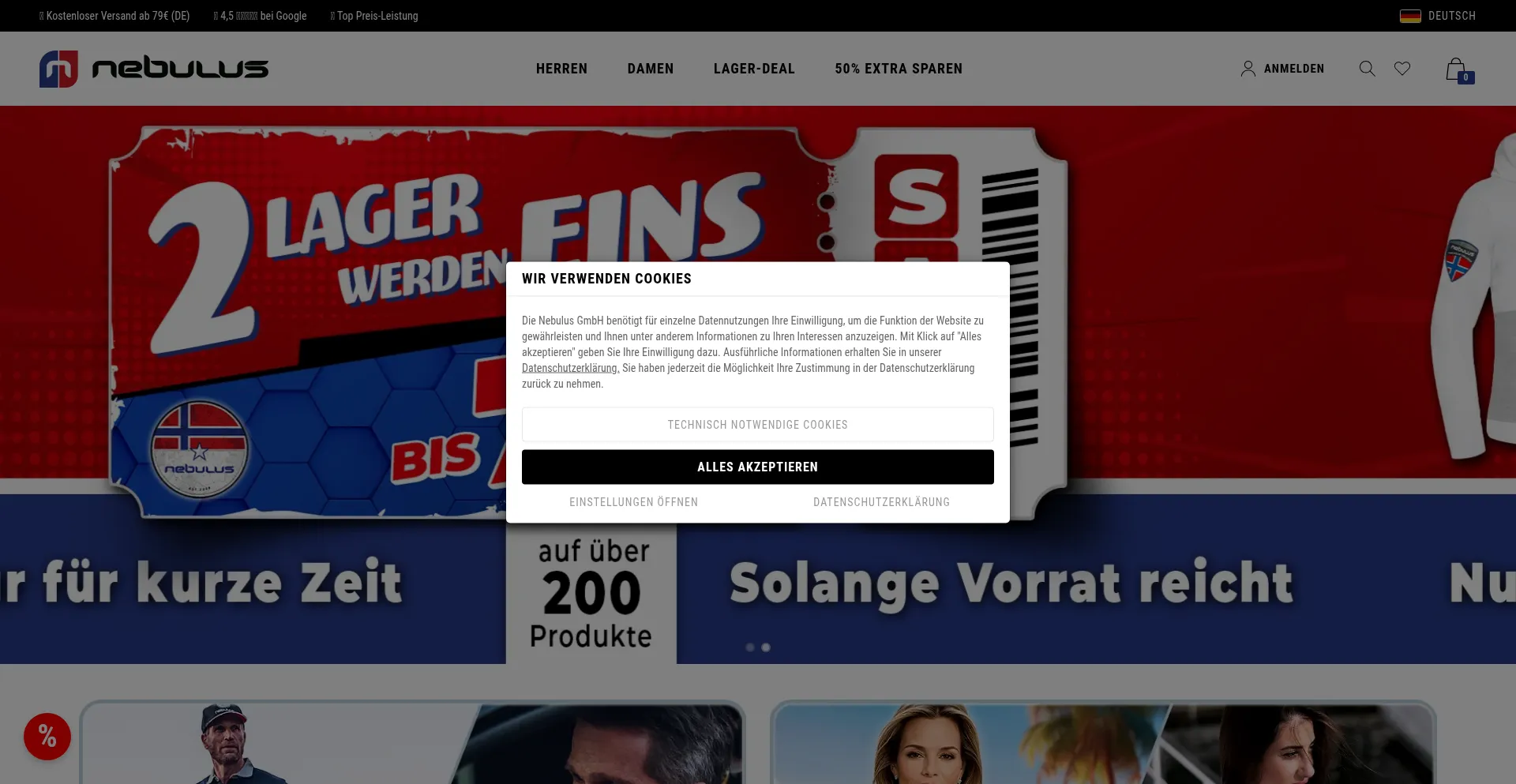 Website screenshot of Nebulus.biz