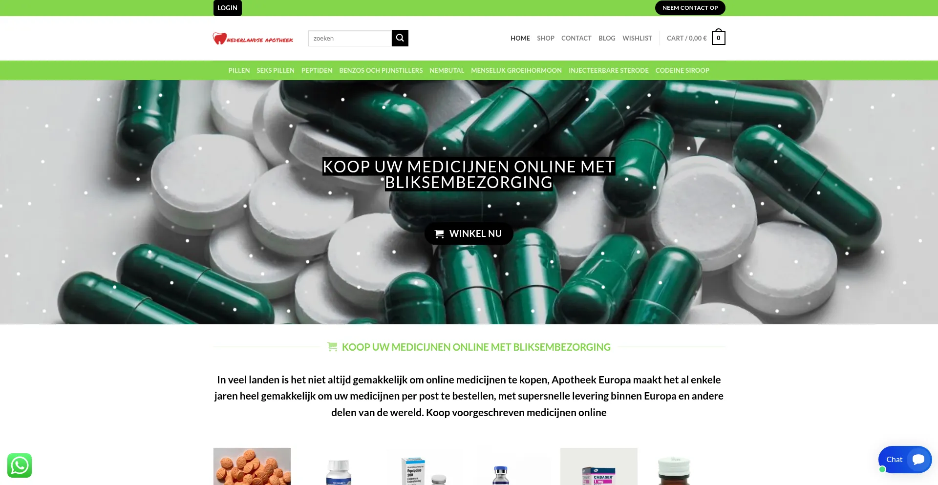 Website screenshot of Nederlandseapotheek.com