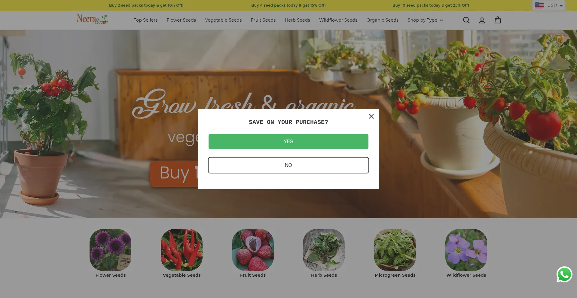 Website screenshot of Neeraseeds.com