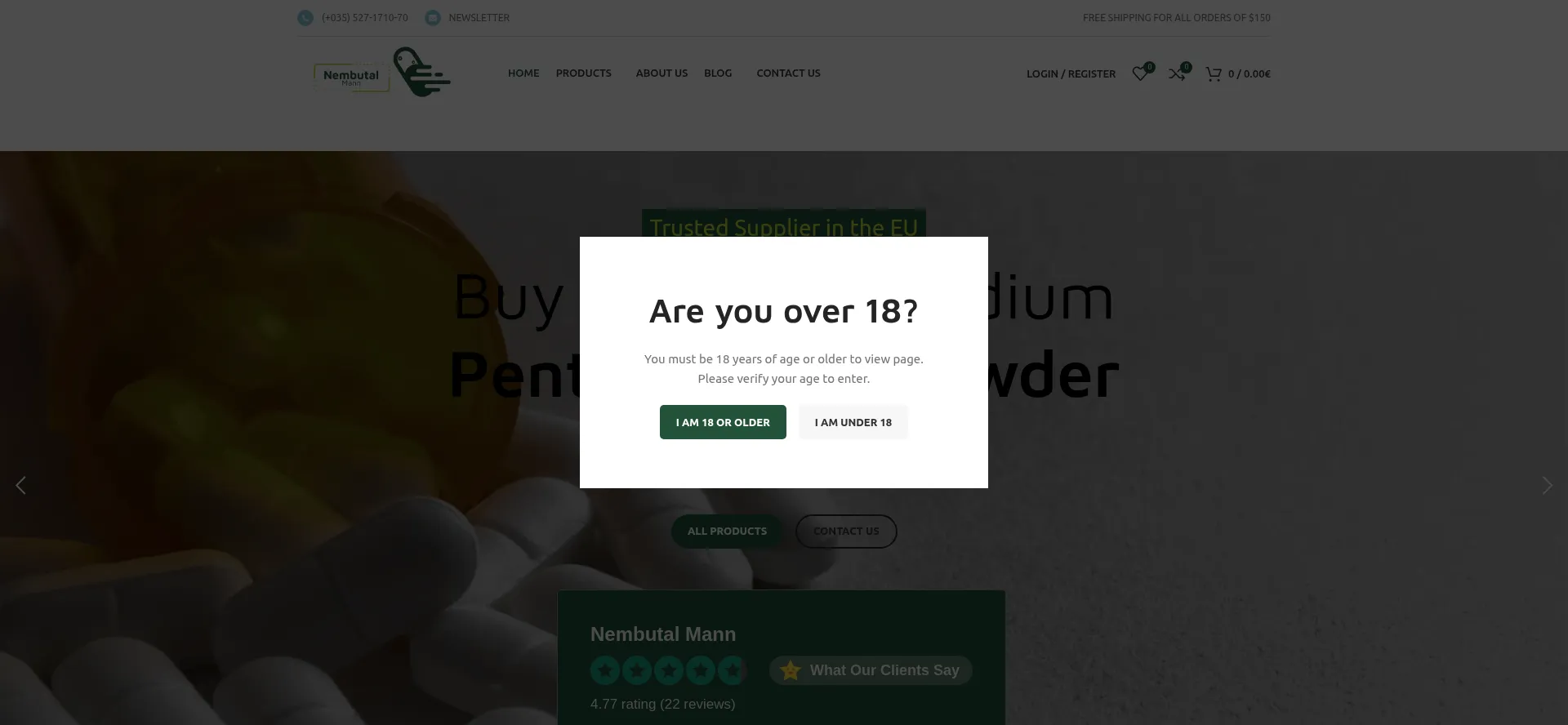 Website screenshot of Nembutalman.com