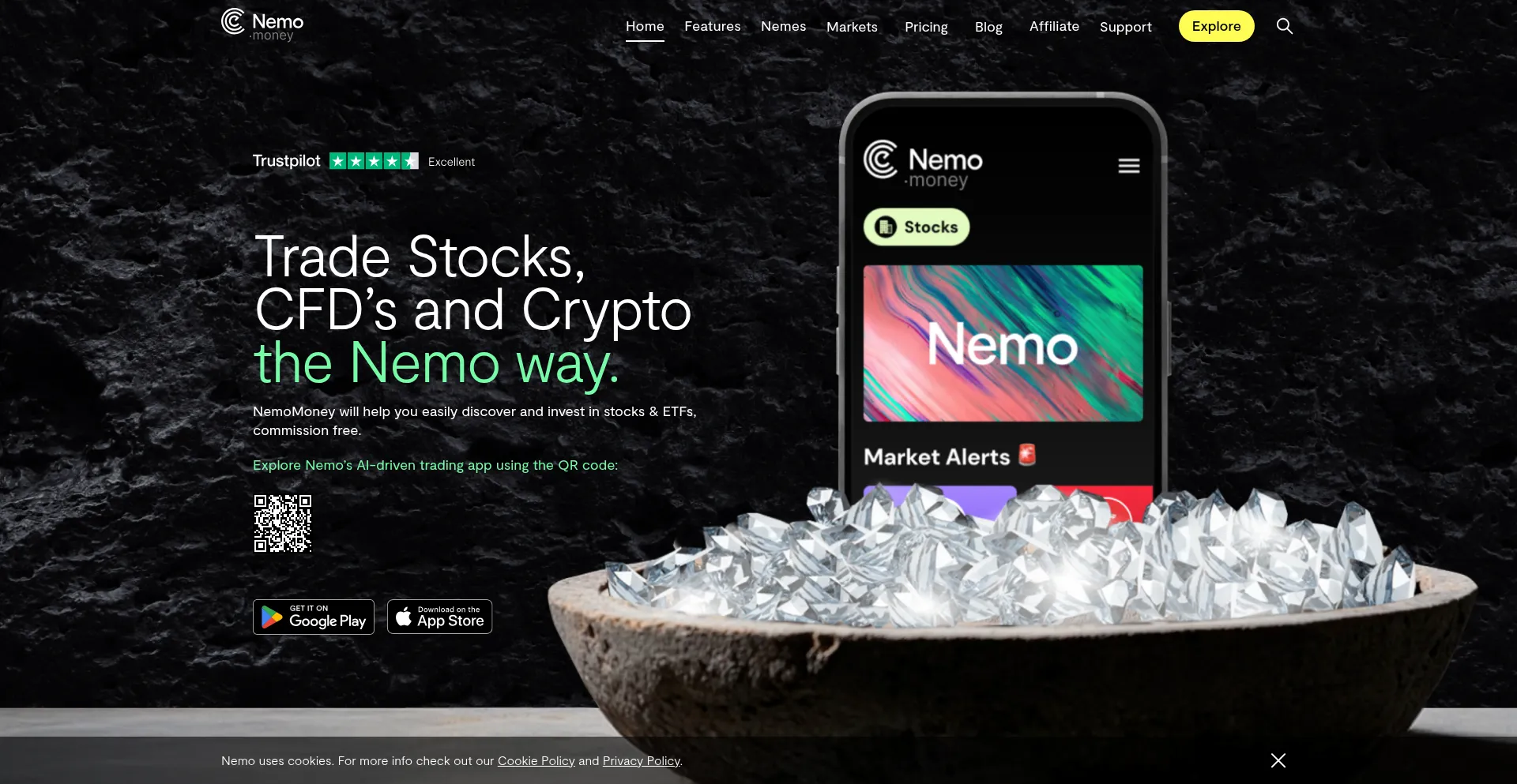 Website screenshot of Nemo.money