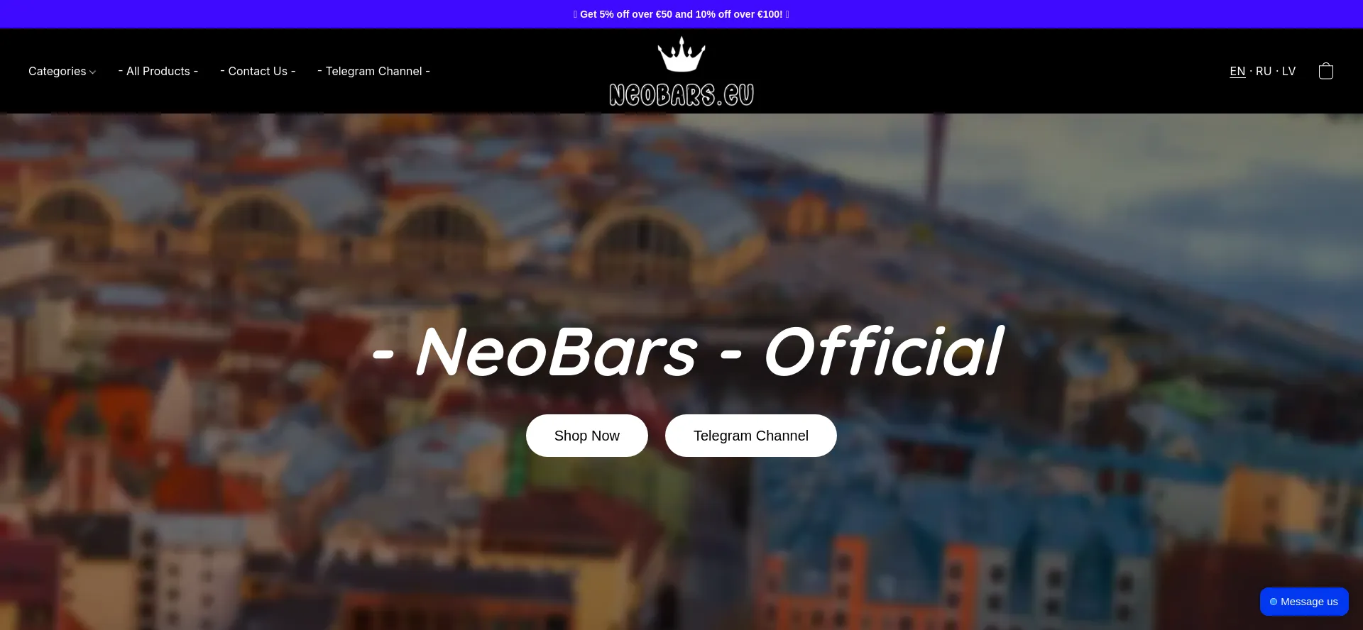 Website screenshot of Neobars.eu