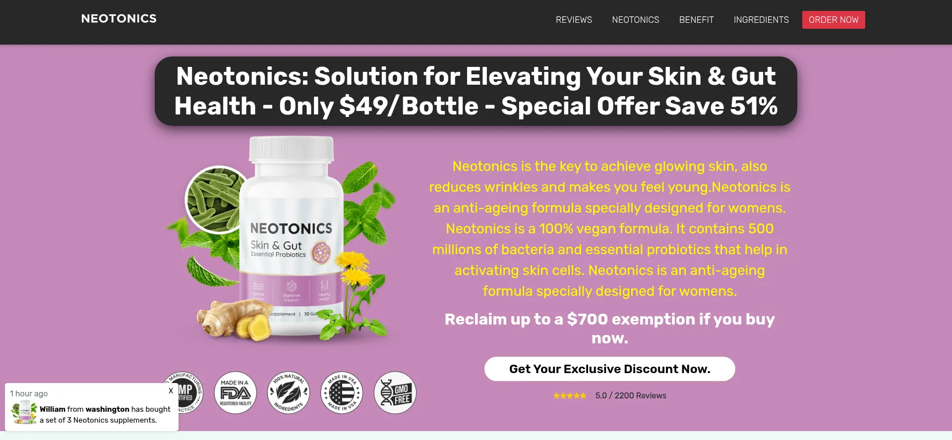 Website screenshot of Neotonices.com