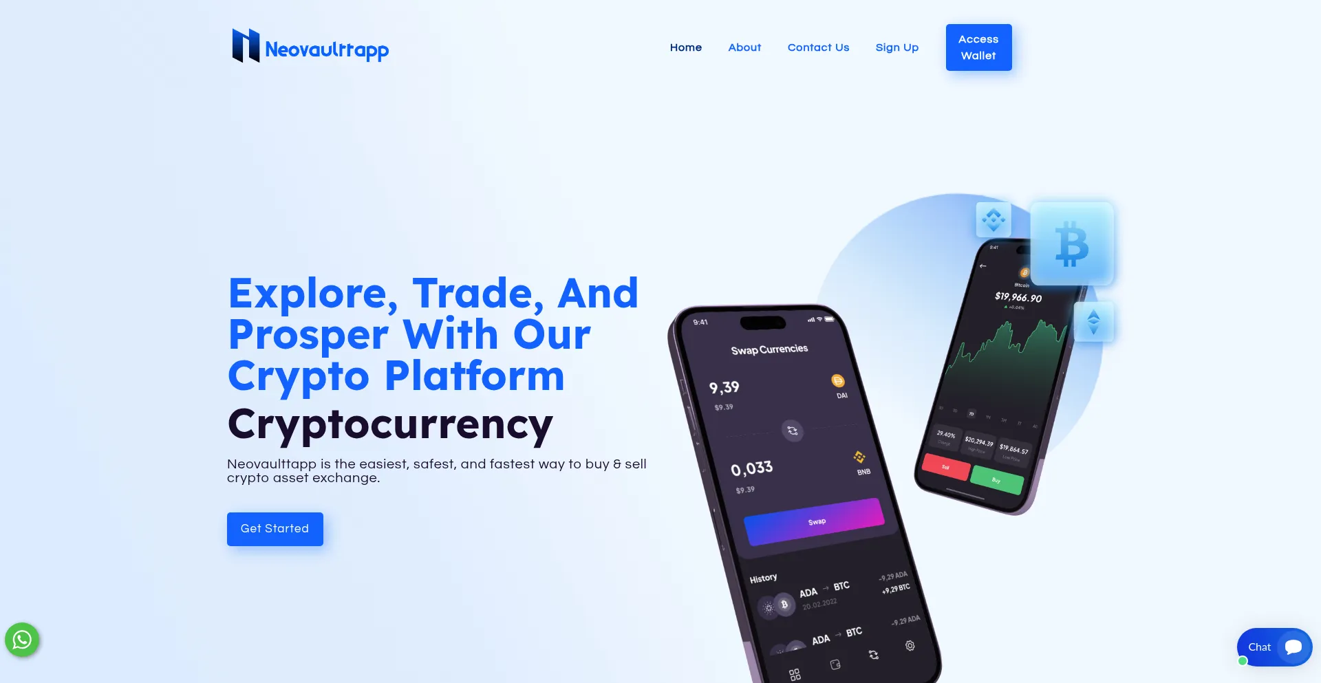 Website screenshot of Neovaulttapp.com