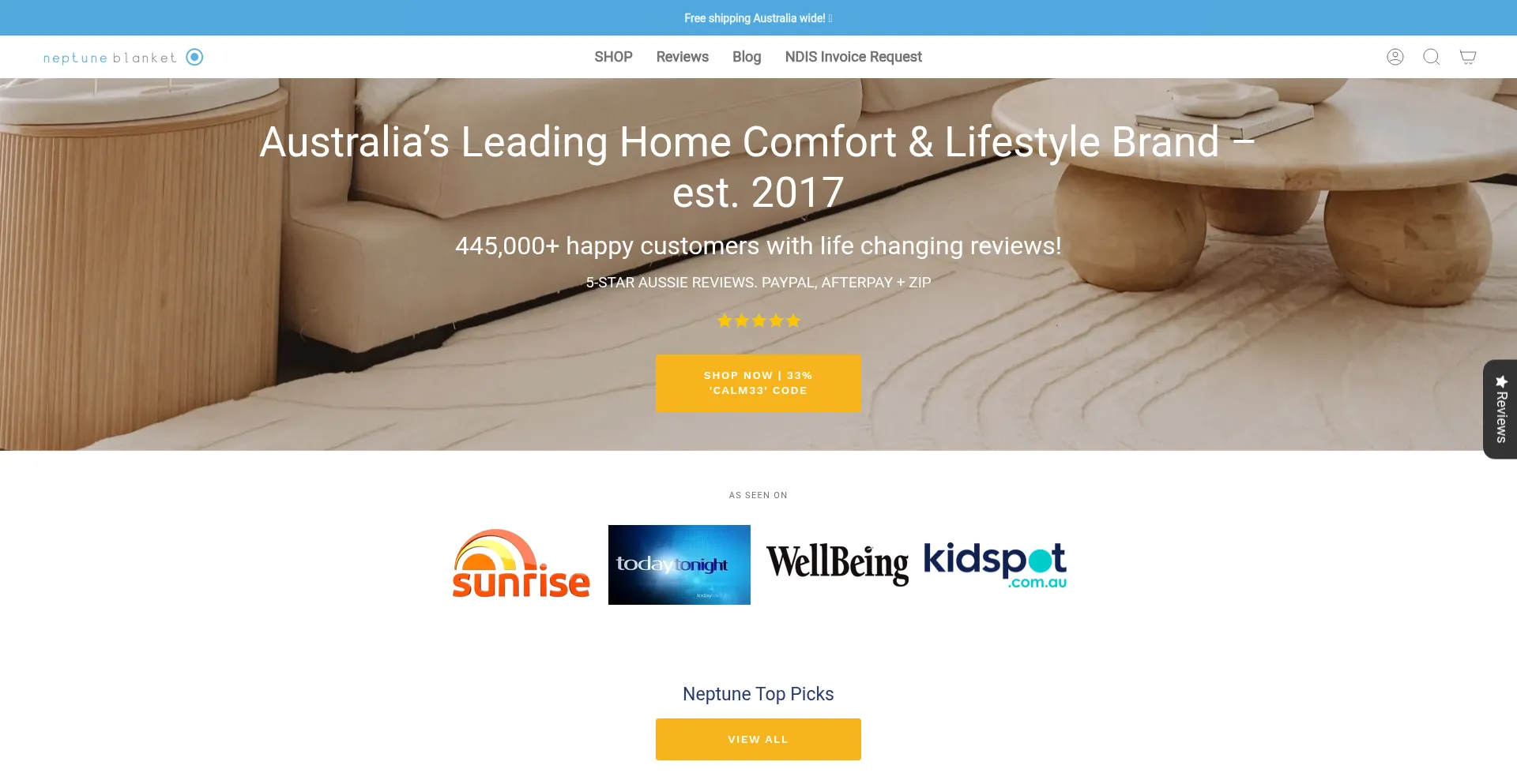 Neptuneblanket.com.au Screenshot
