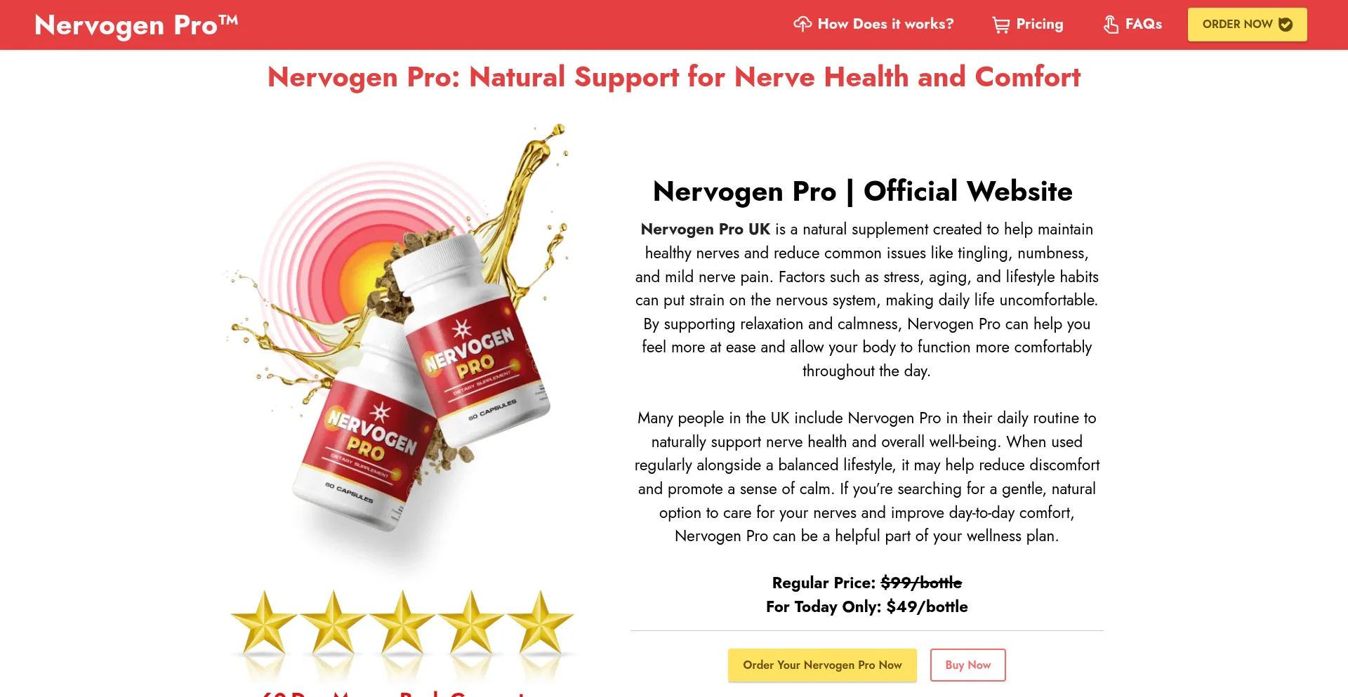 Website screenshot of Nervogen-pro.uk