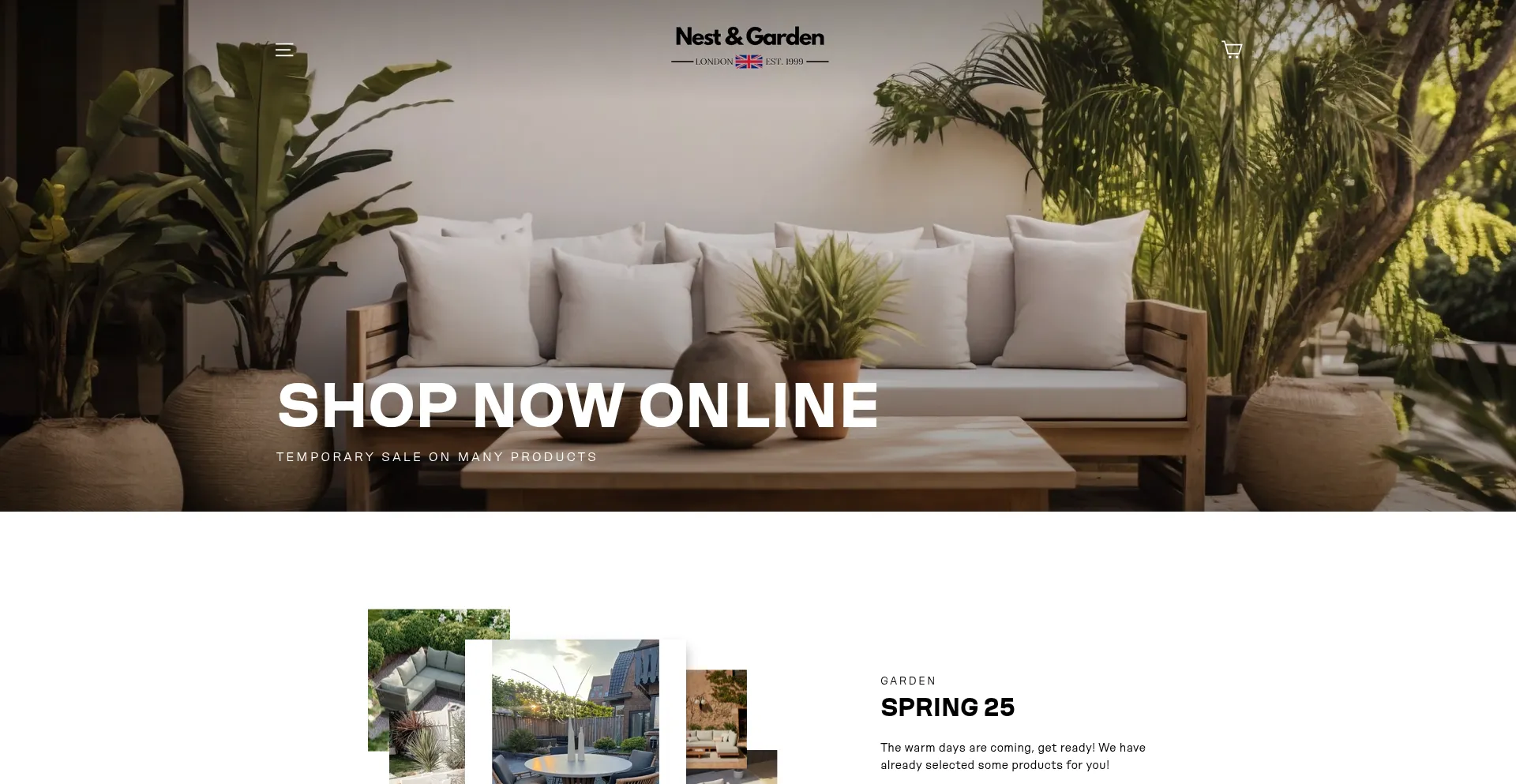 Website screenshot of Nestgardenhome.com