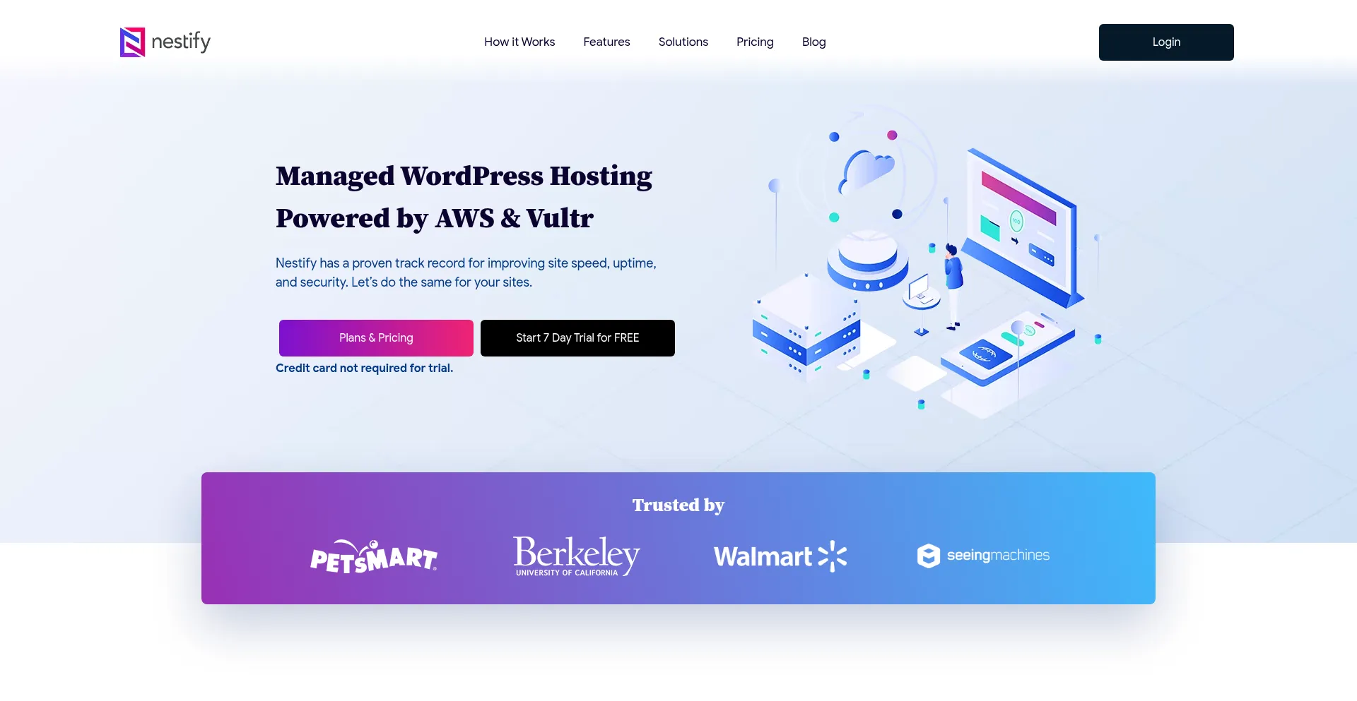 Website screenshot of Nestify.io