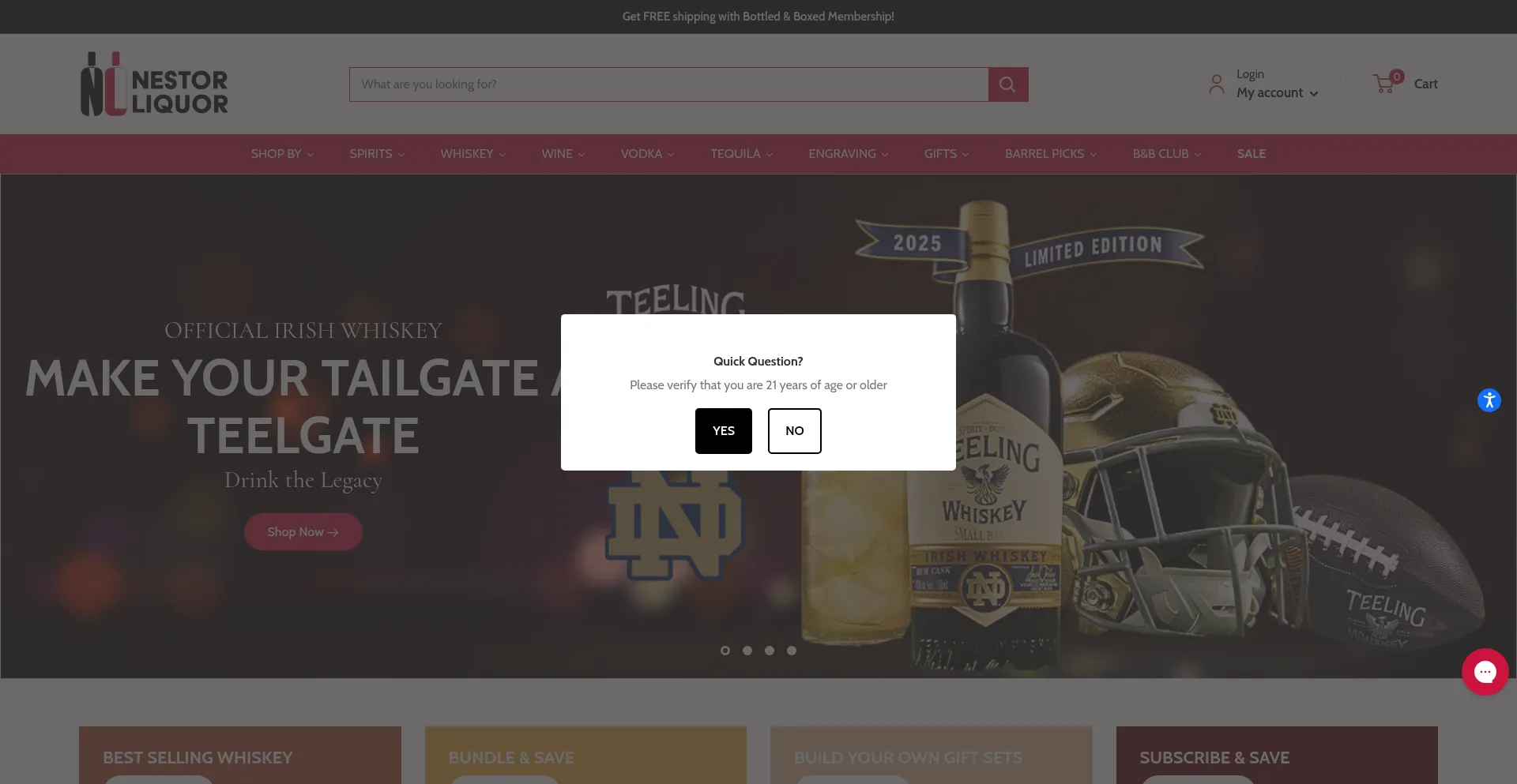 Website screenshot of Nestorliquor.com