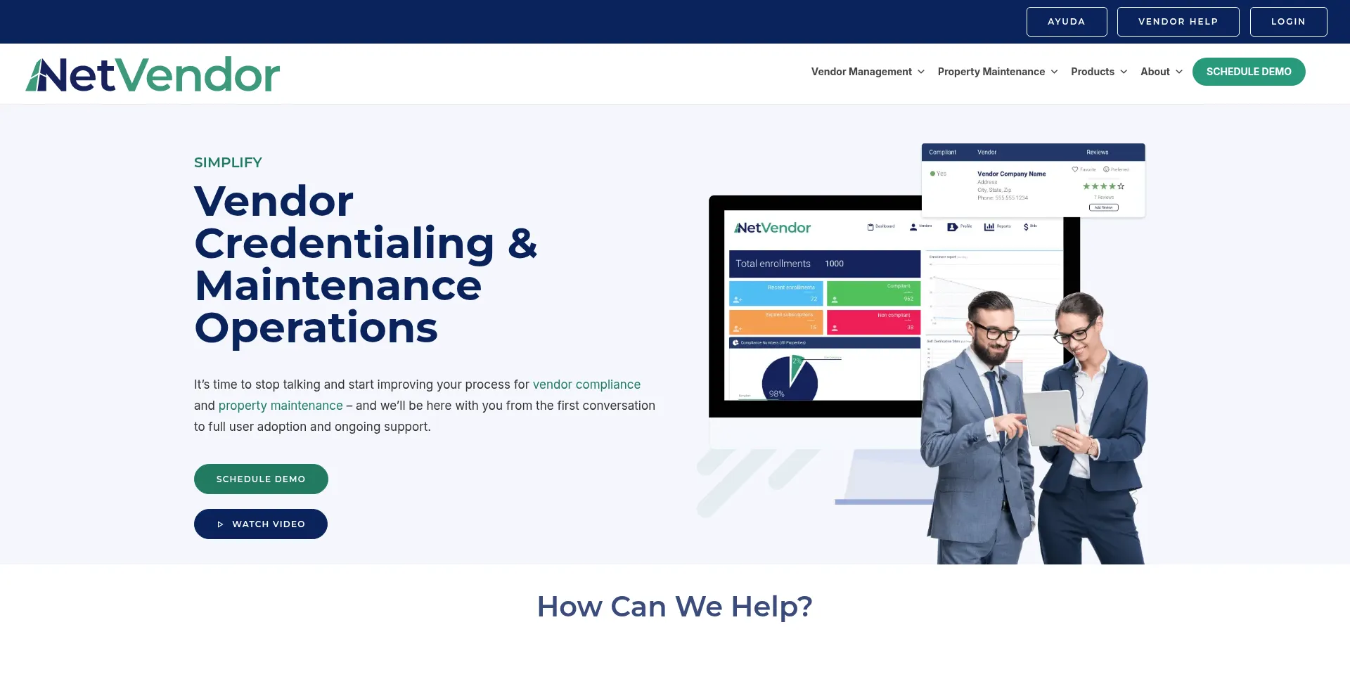 Website screenshot of Netvendor.com