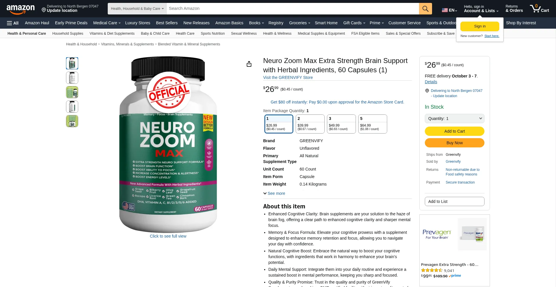 Neurozoom.nutrihealthsource.com Screenshot