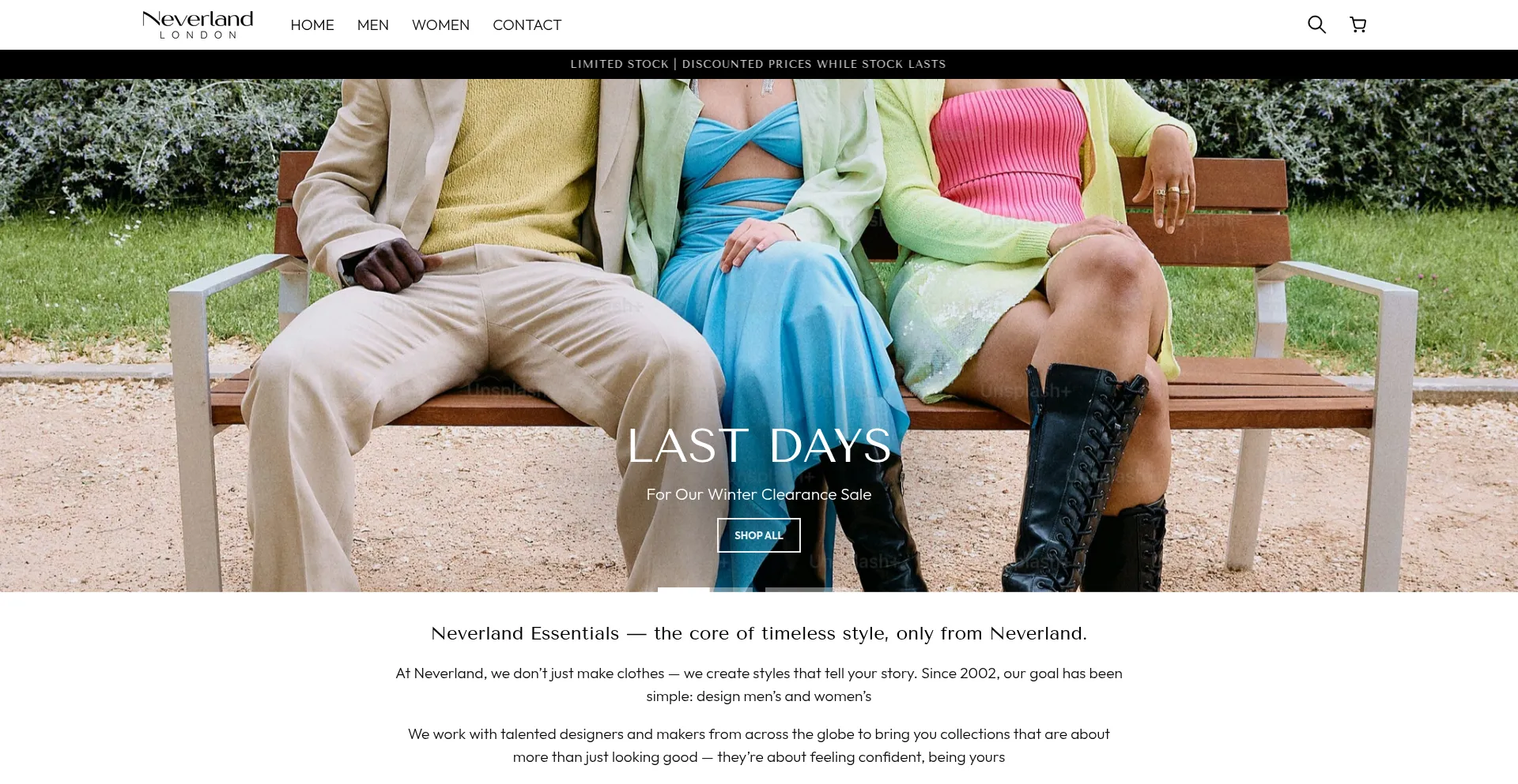 Neverland-london.com Screenshot