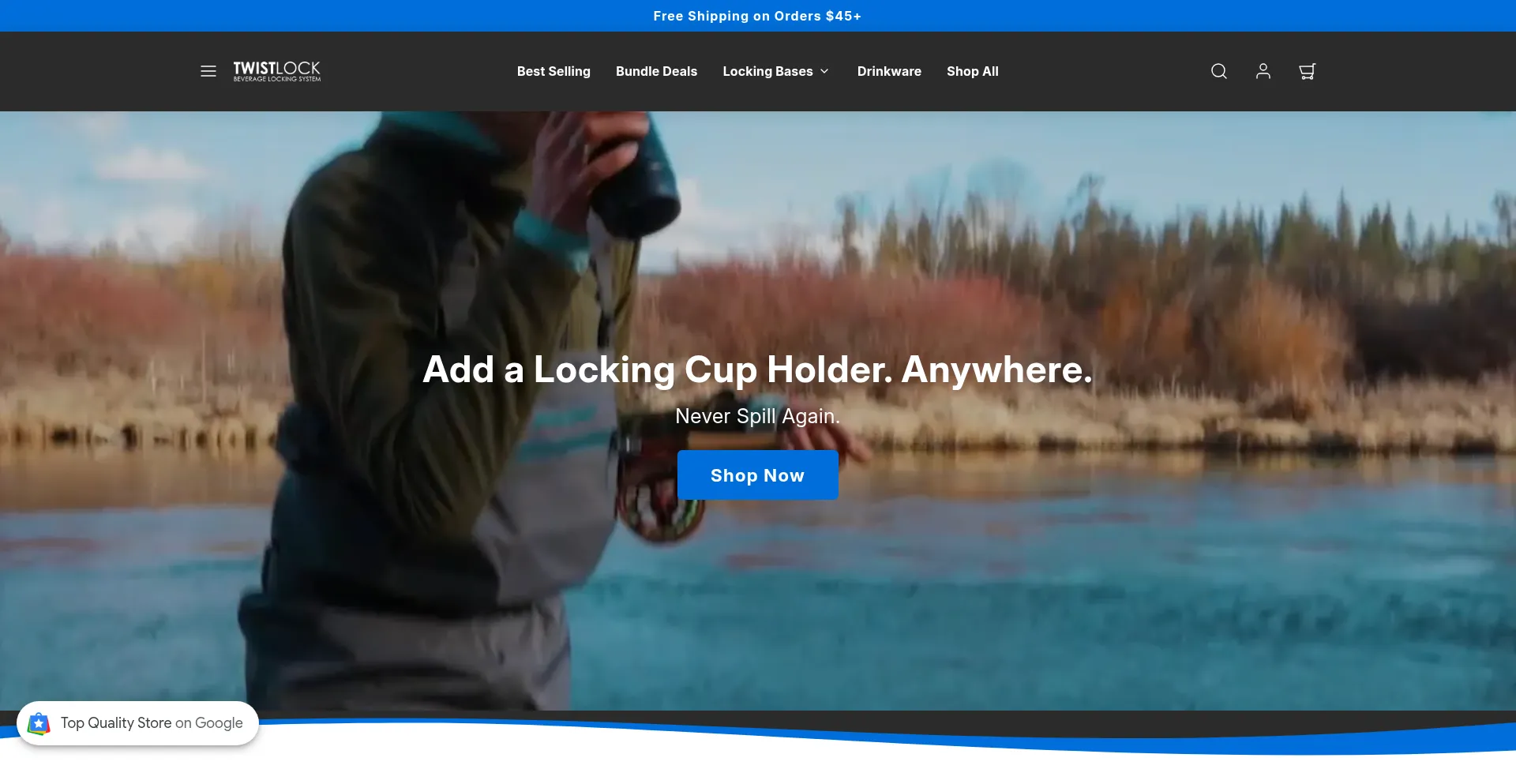 Website screenshot of Neverspillagain.com