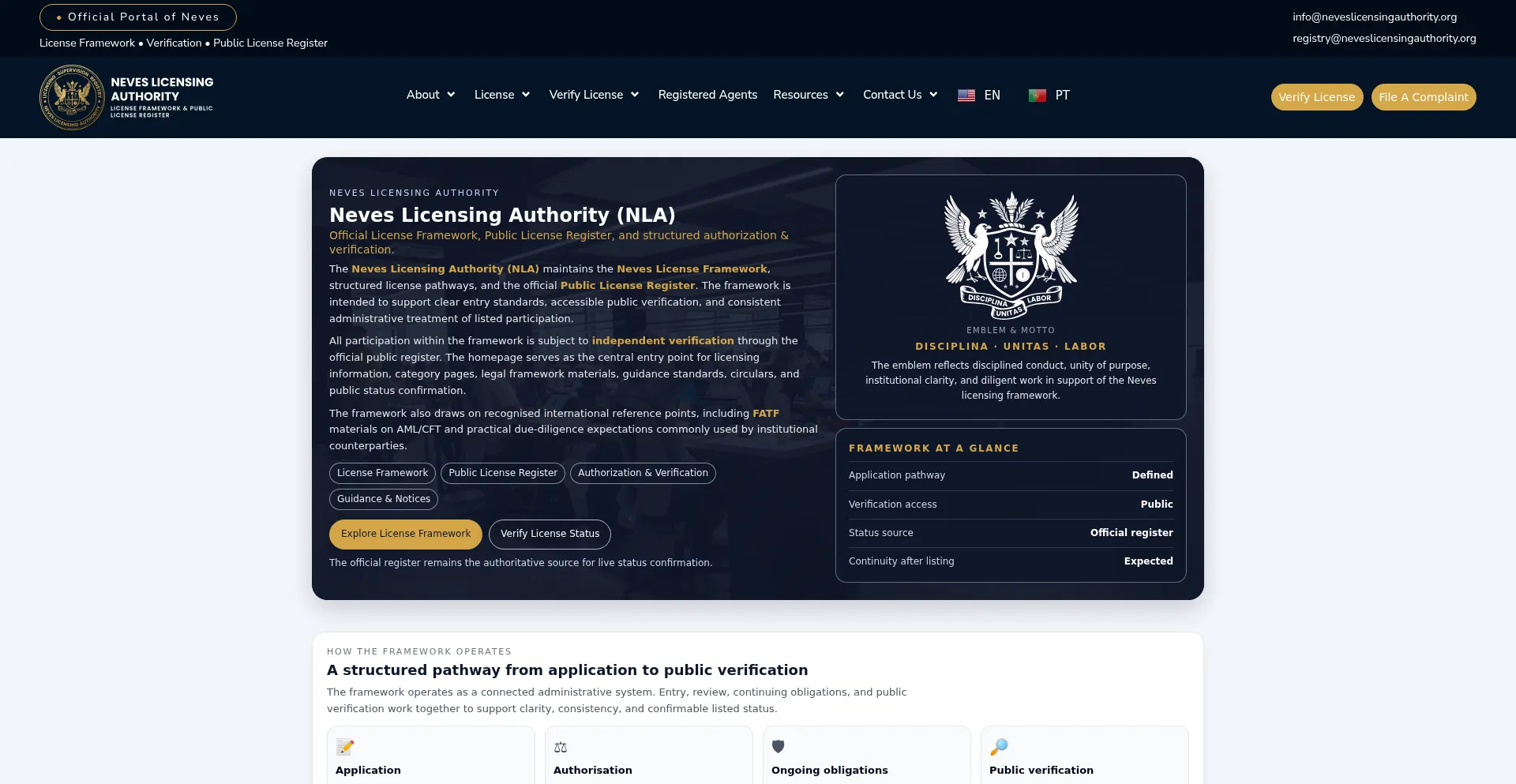 Neveslicensingauthority.org