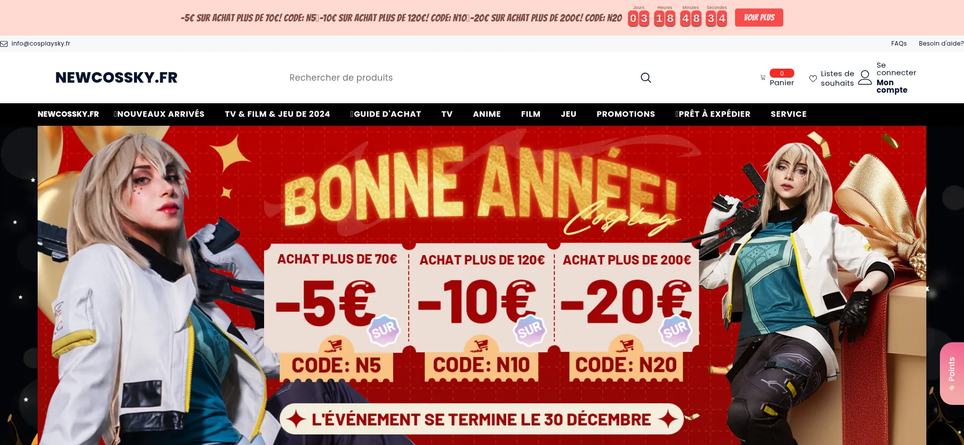 Website screenshot of Newcossky.fr