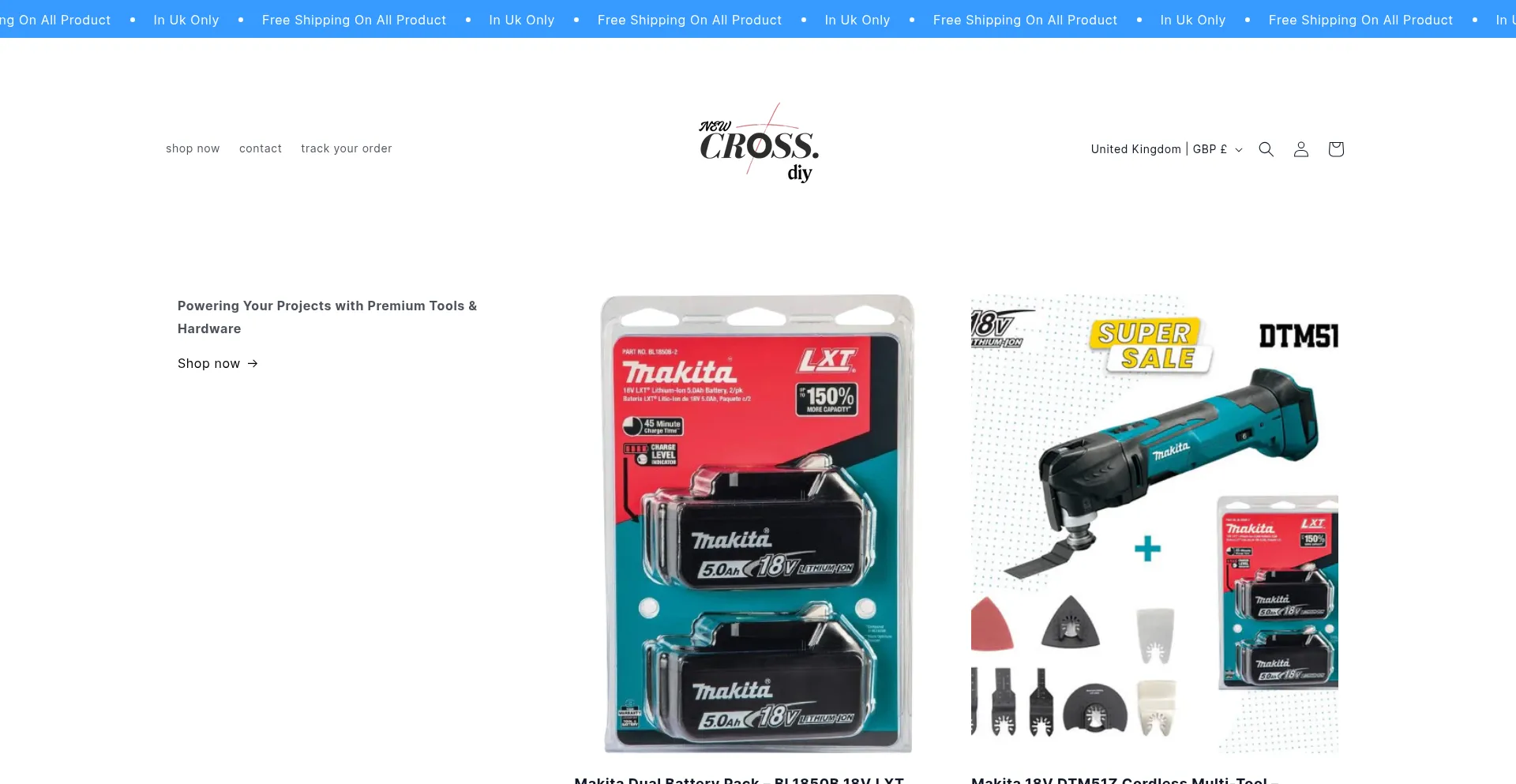 Website screenshot of Newcrossdiy.com
