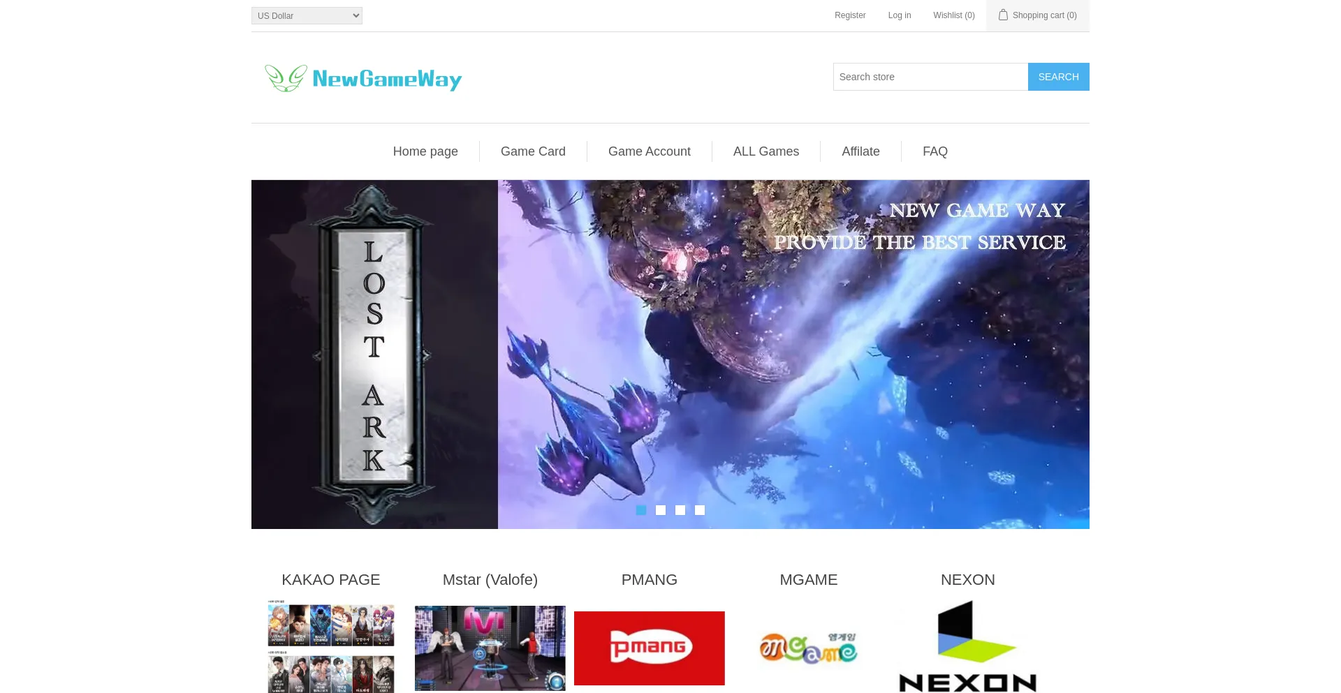Website screenshot of Newgameway.com