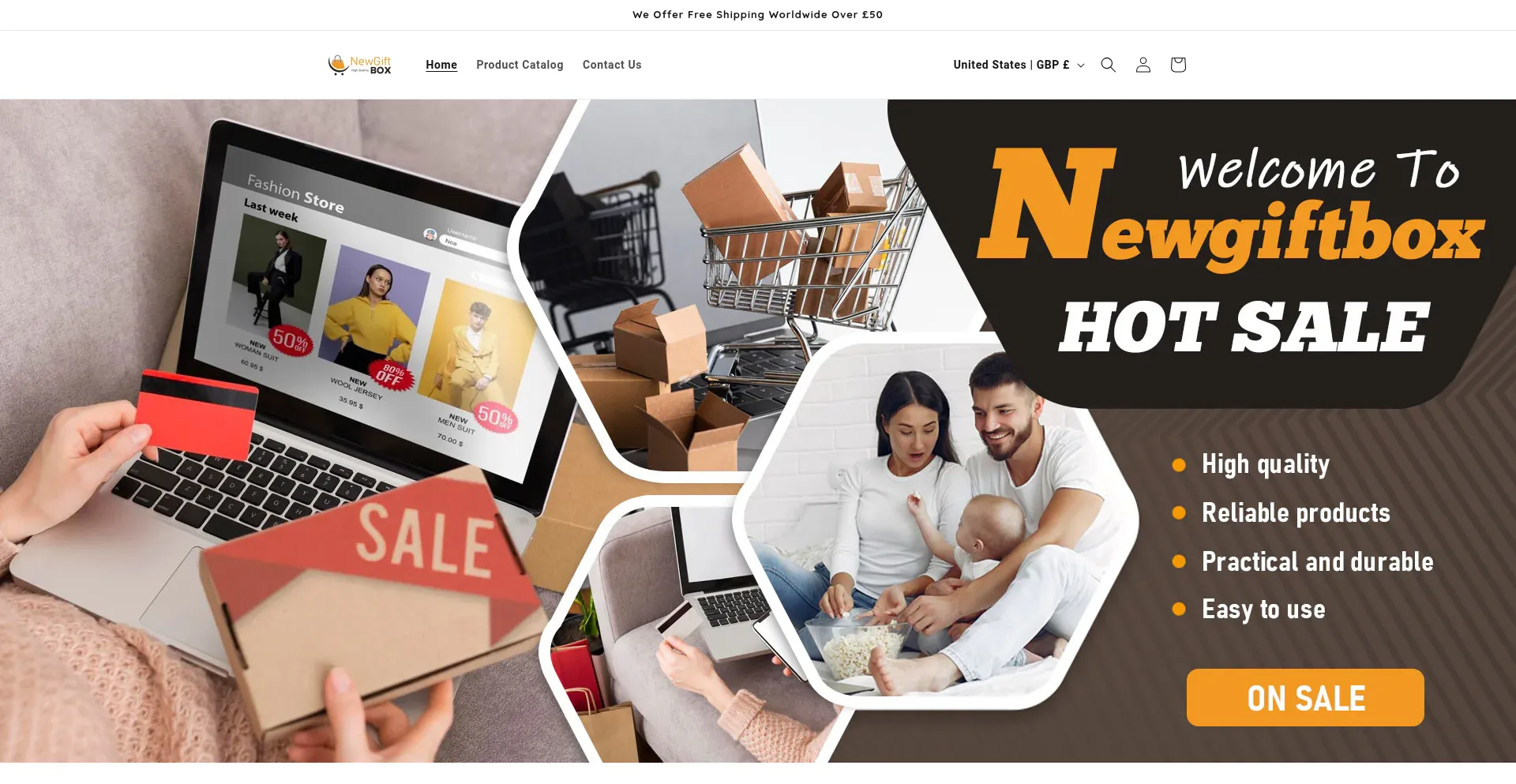 Website screenshot of Newgiftbox.shop