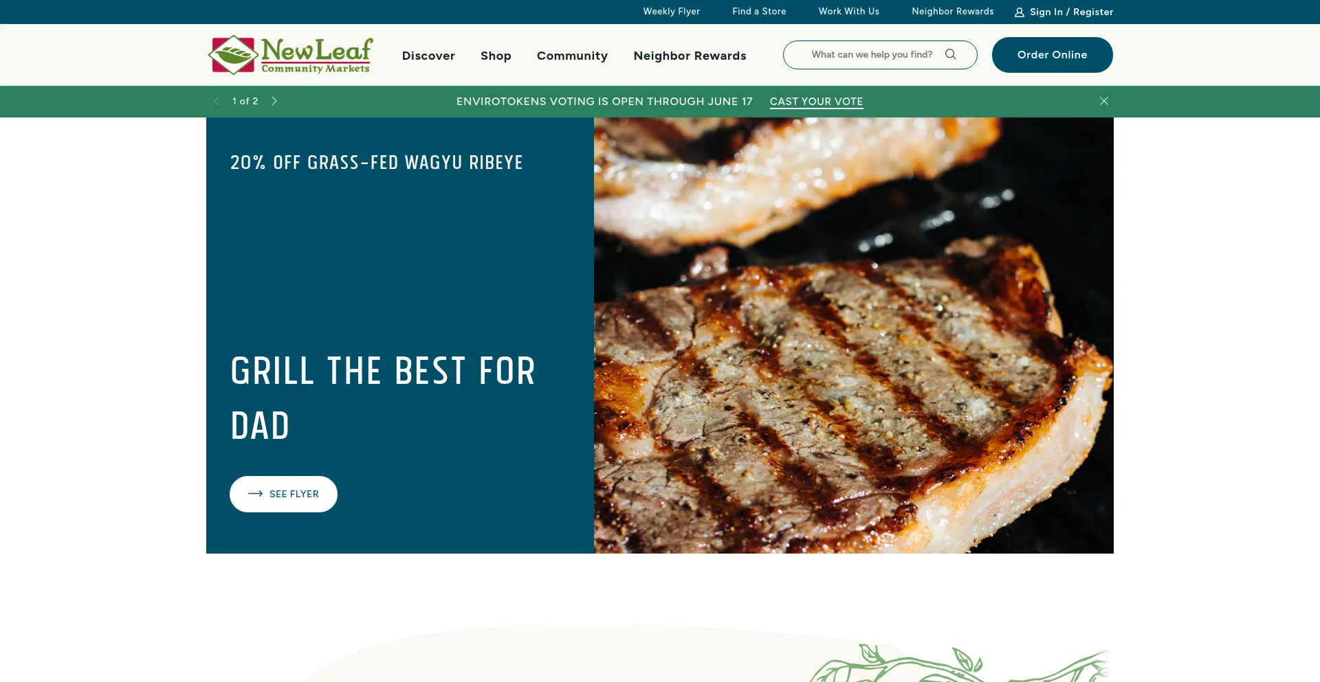 Website screenshot of Newleaf.com