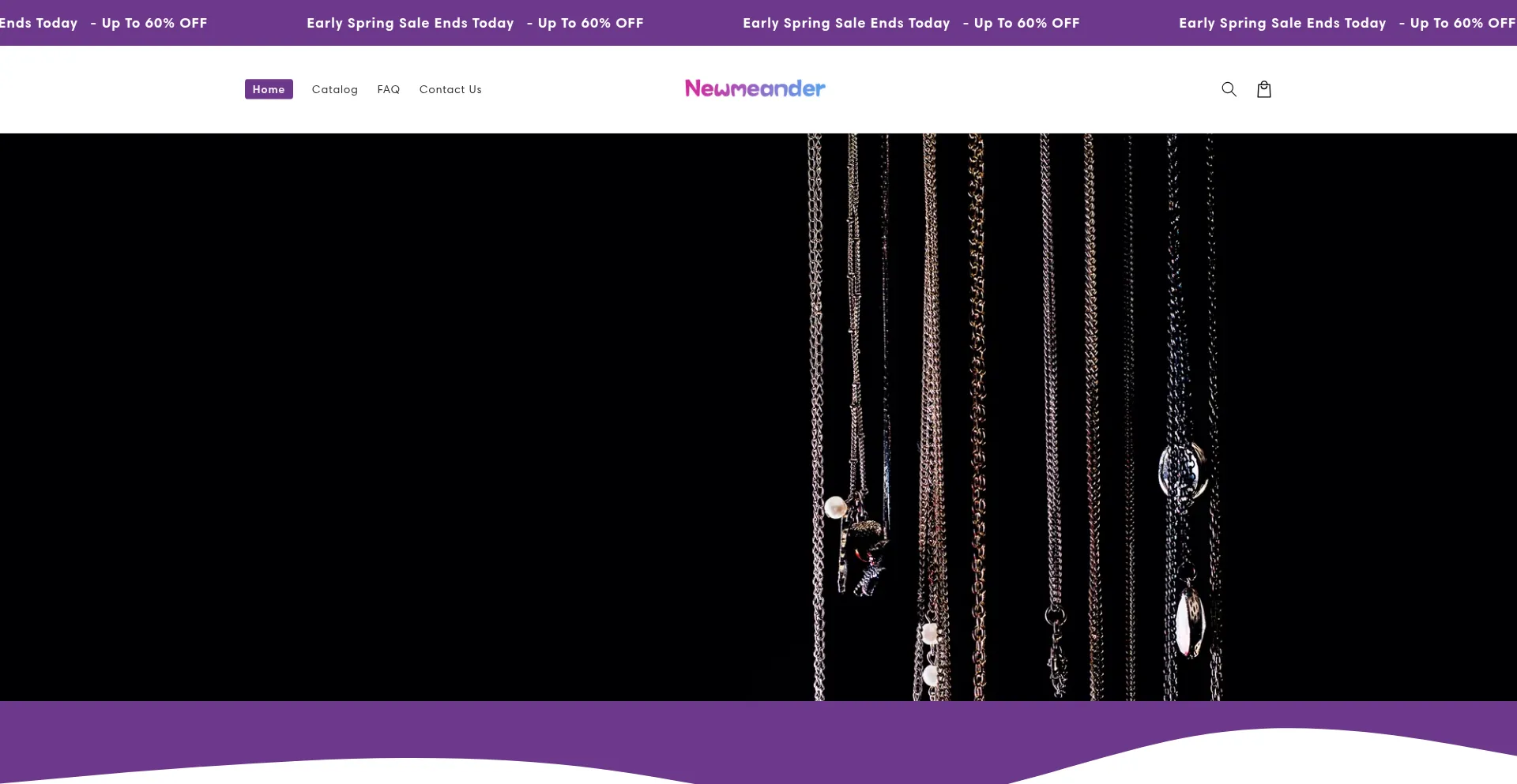 Website screenshot of Newmeander.com