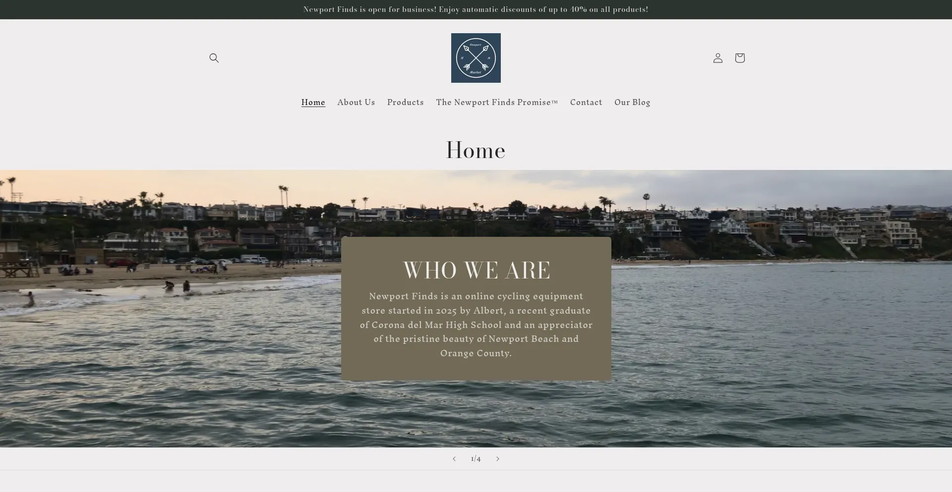 Website screenshot of Newportfinds.com