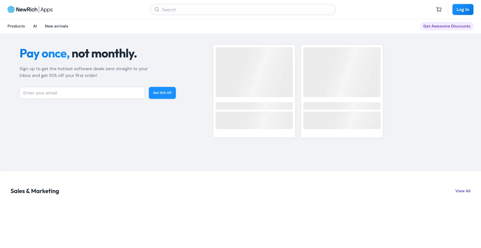 Website screenshot of Newrichapps.com